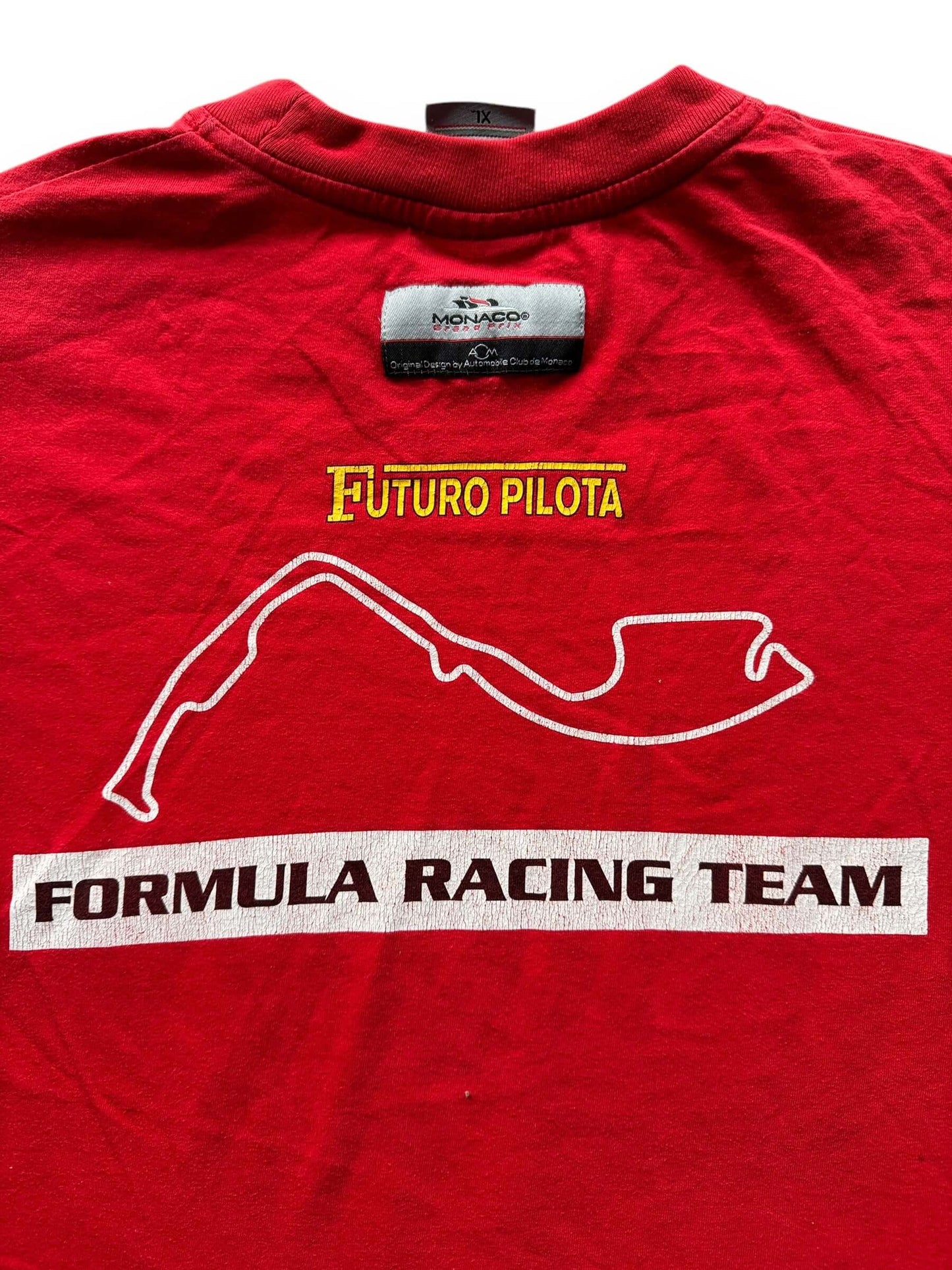Back Close Up of Vintage Monaco Grand Prix Racing Tee SZ XL