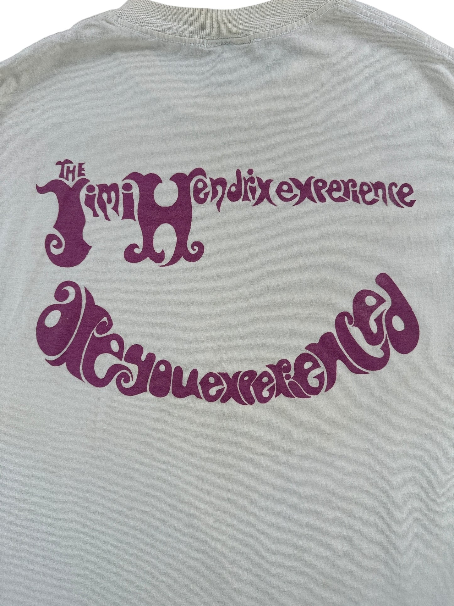 Back Close Up of Vintage Y2k Zion Rootswear Jimi Hendrix Tee SZ L