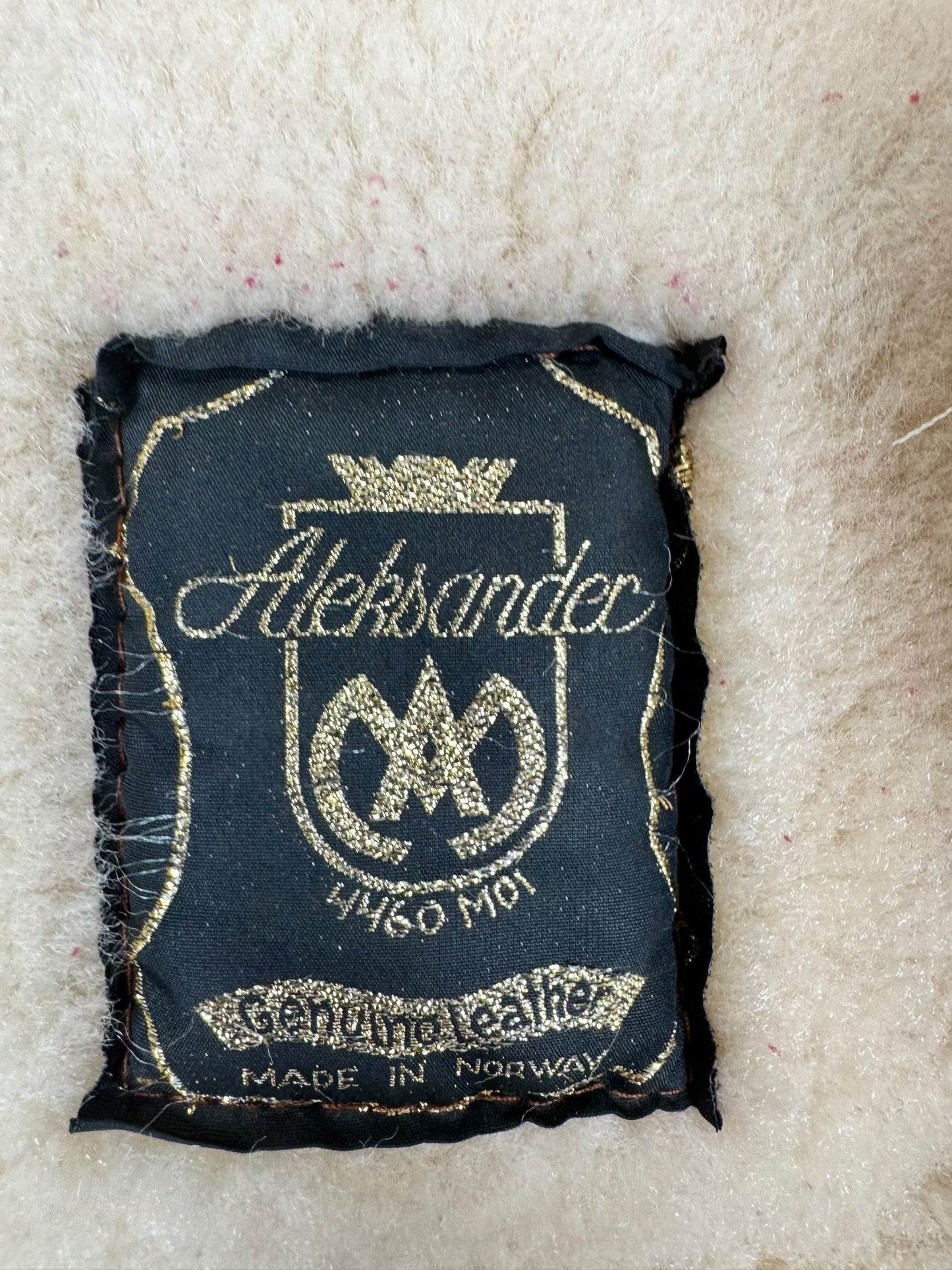 Tag of 1970s Aleksander Suede Shearling Coat M