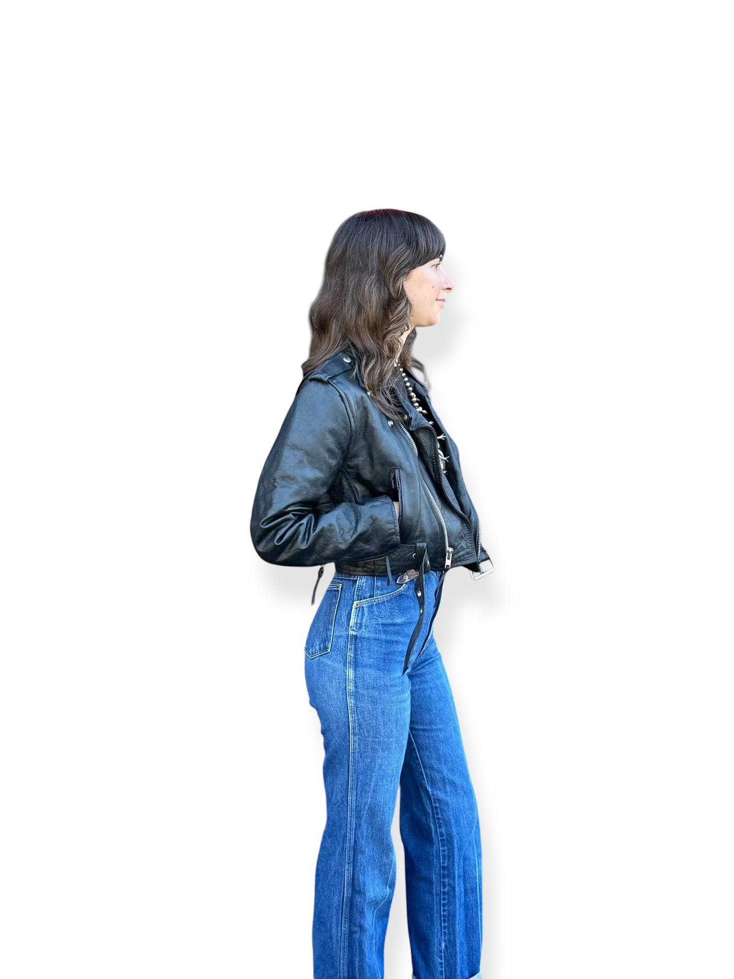 Vintage Womens 1980s First Leather Motorcycle Jacket SZ S