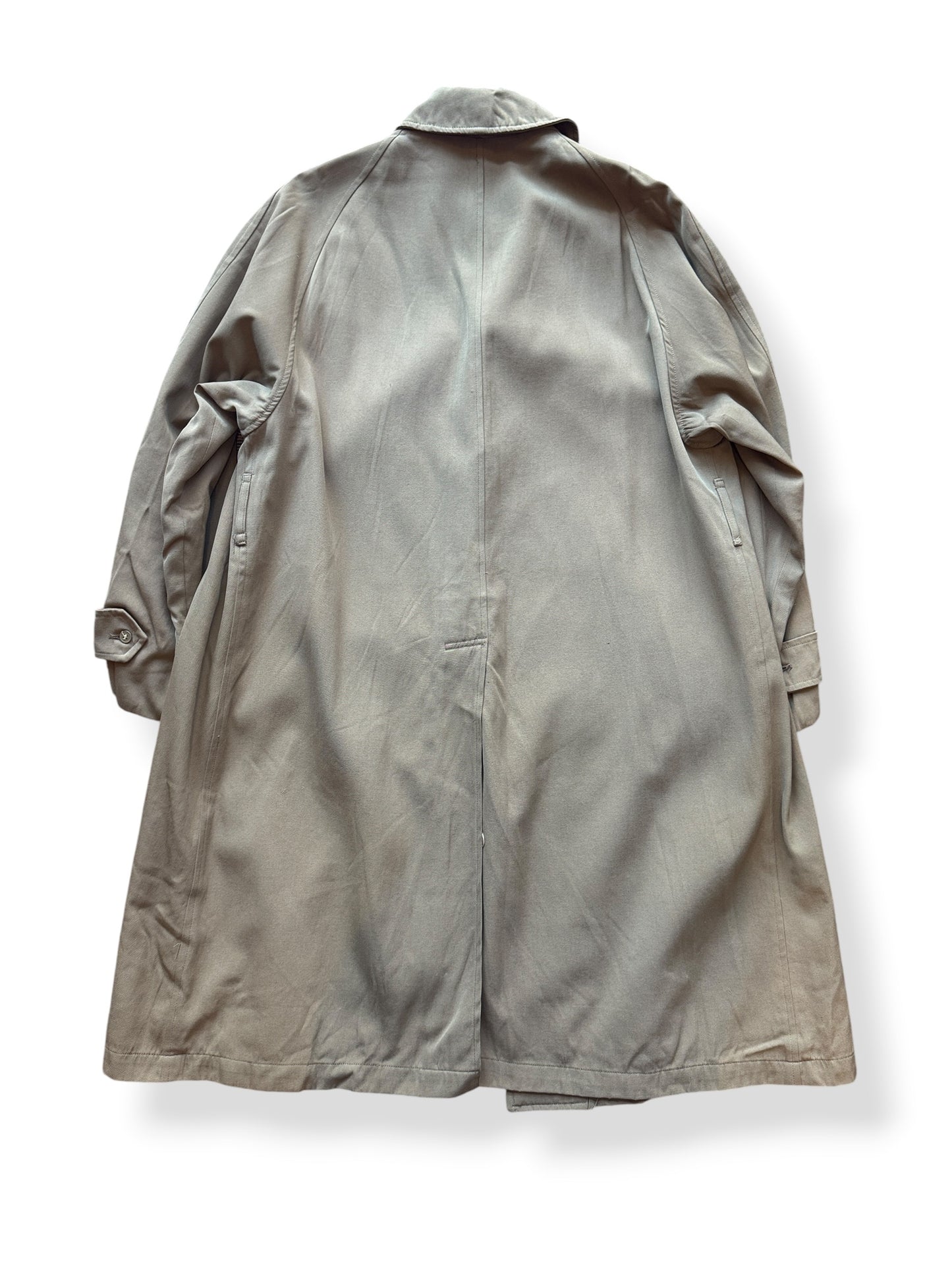 Back of Vintage Wool Gabardine Trench Coat SZ XL