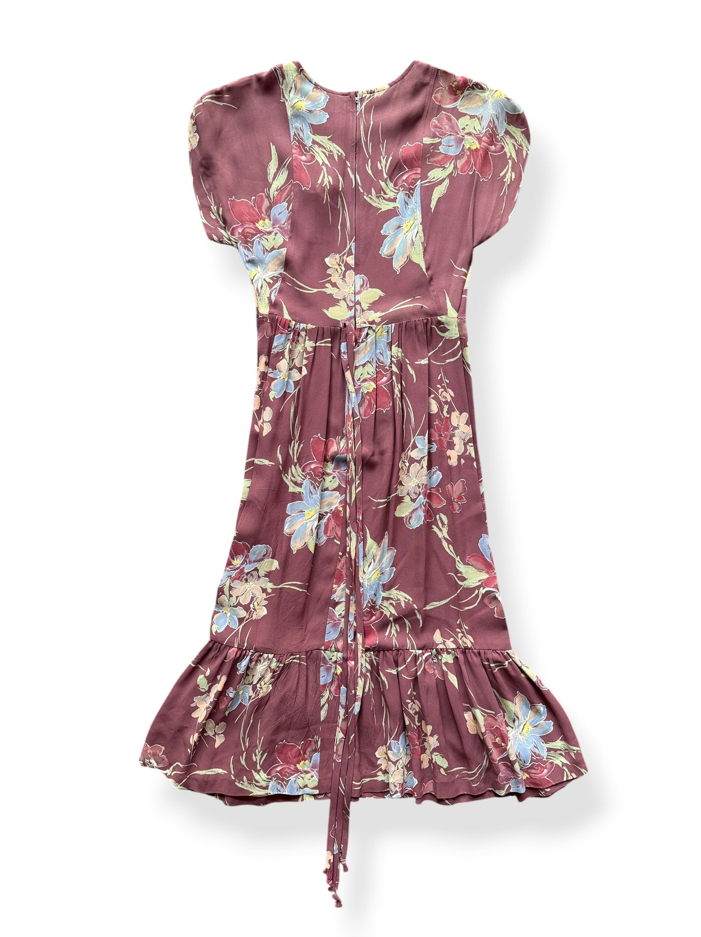 Back of Vintage Nordstrom Belted Floral Dress SZ 9