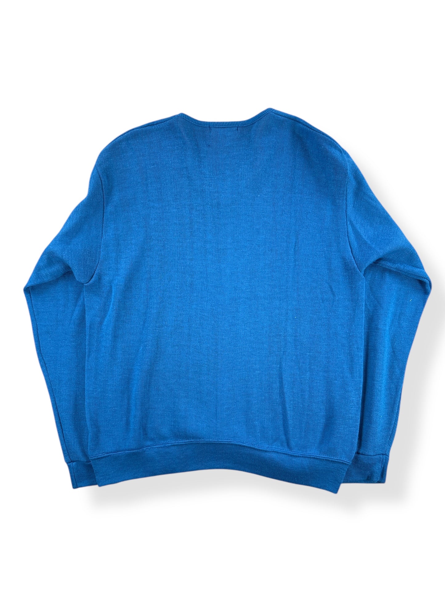 Back of Vintage Universal Studios Flocked V-Neck Sweater SZ L