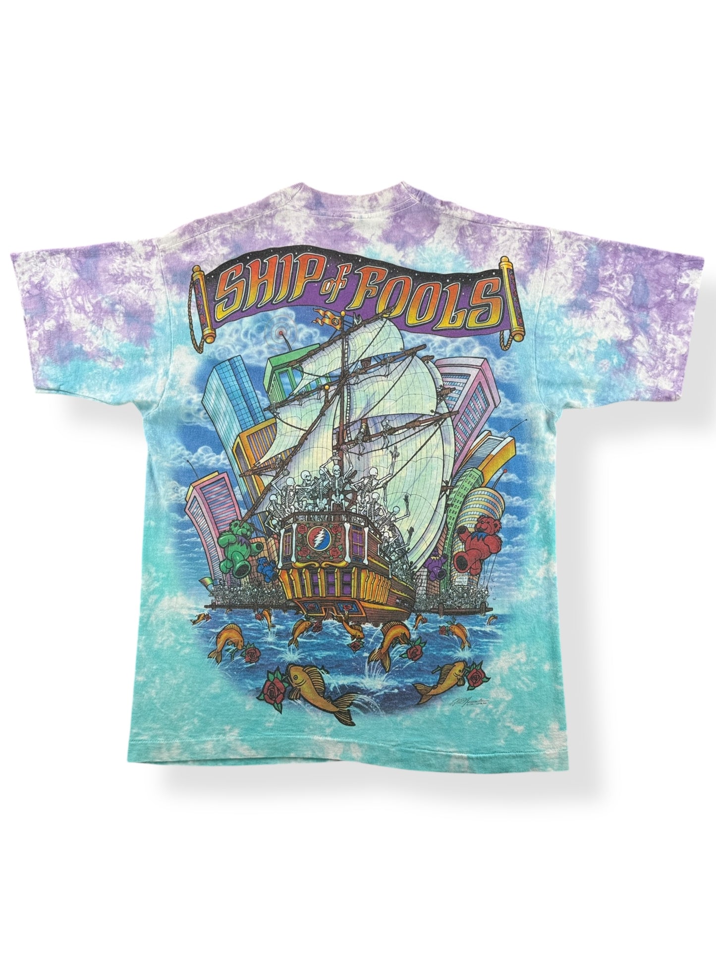 Back of Vintage Grateful Dead Ship of Fools Single Stitch Tee SZ L