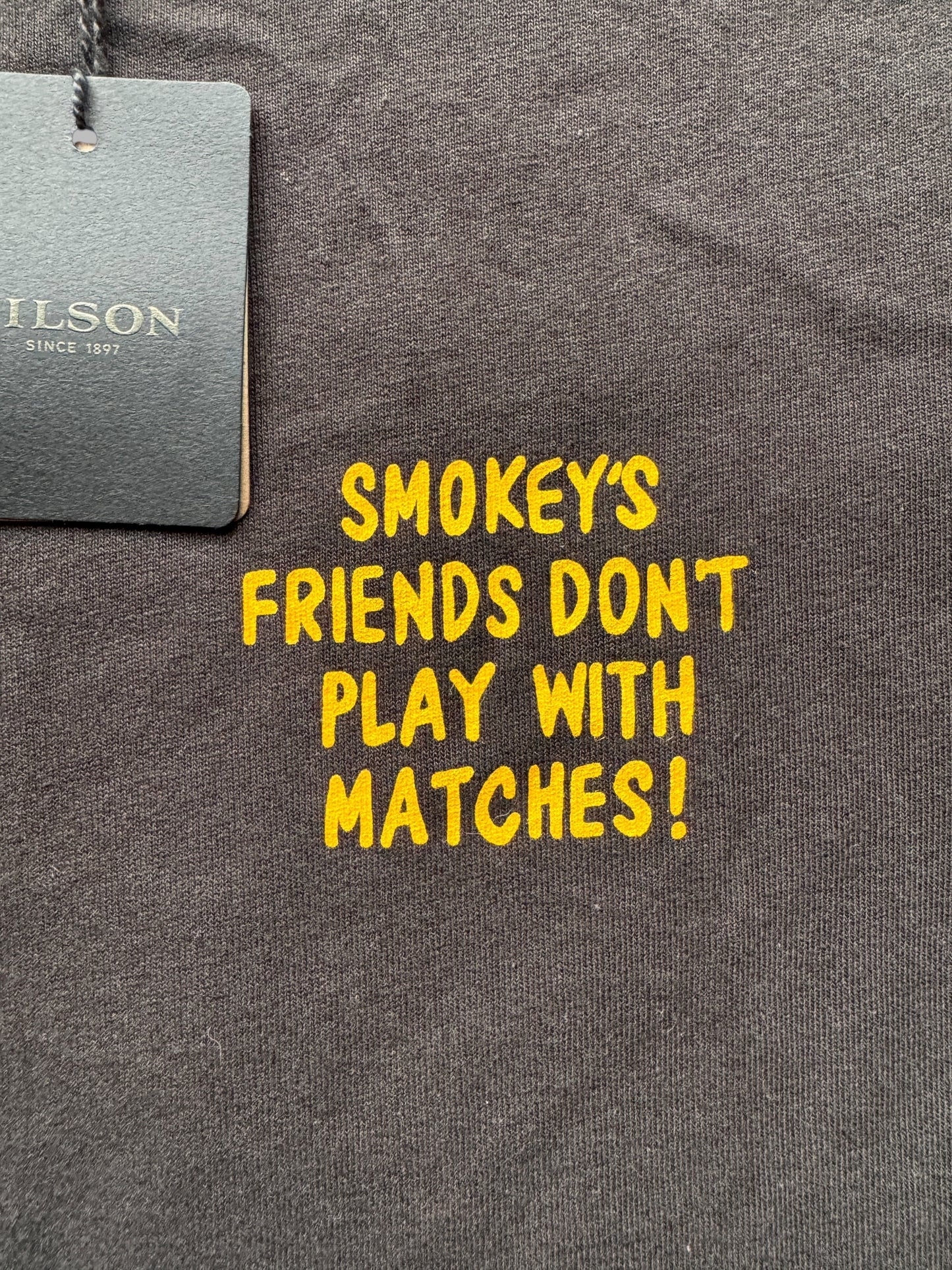 front graphic of NWT Filson Smokey the Bear 75th Anniversary Tee SZ M