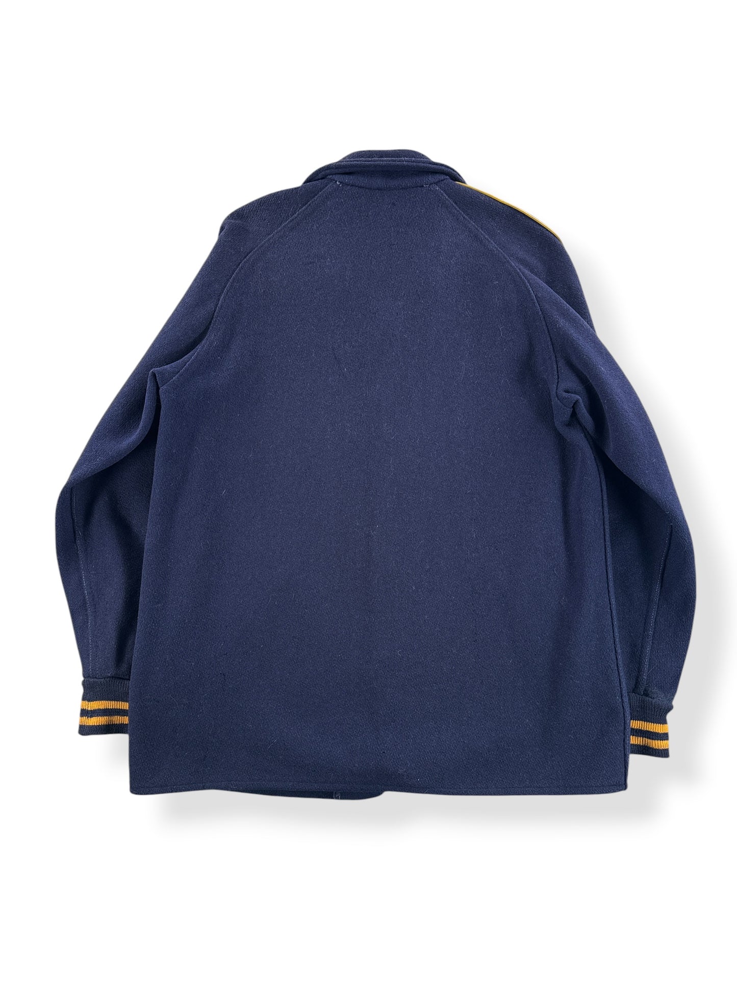 Back of Vintage Wool Navy Blue Band Jacket SZ L
