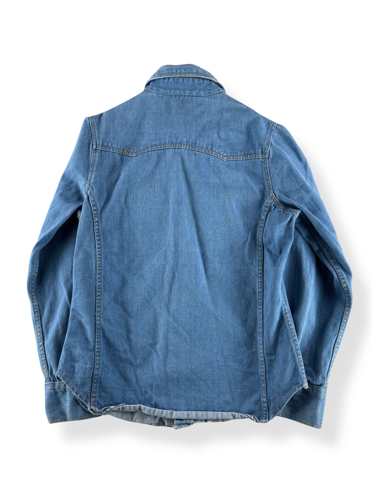Back of Vintage Brittania Sport Denim Shirt SZ M