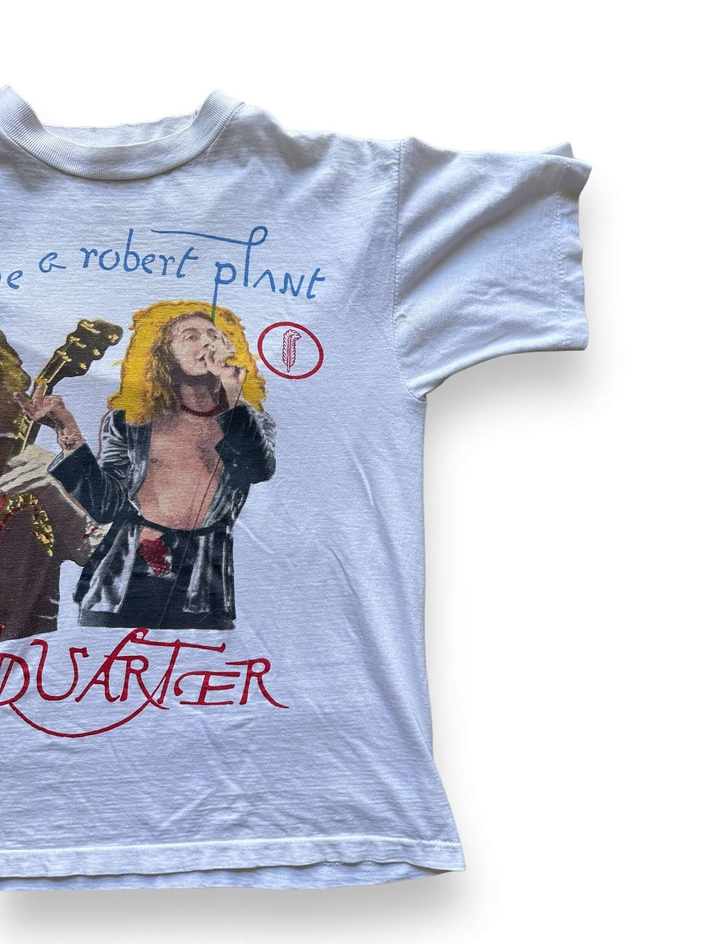 front left of Vintage 1995 Led Zeppelin "No Quarter" Jimmy Page & Robert Plant Band Tee SZ XL