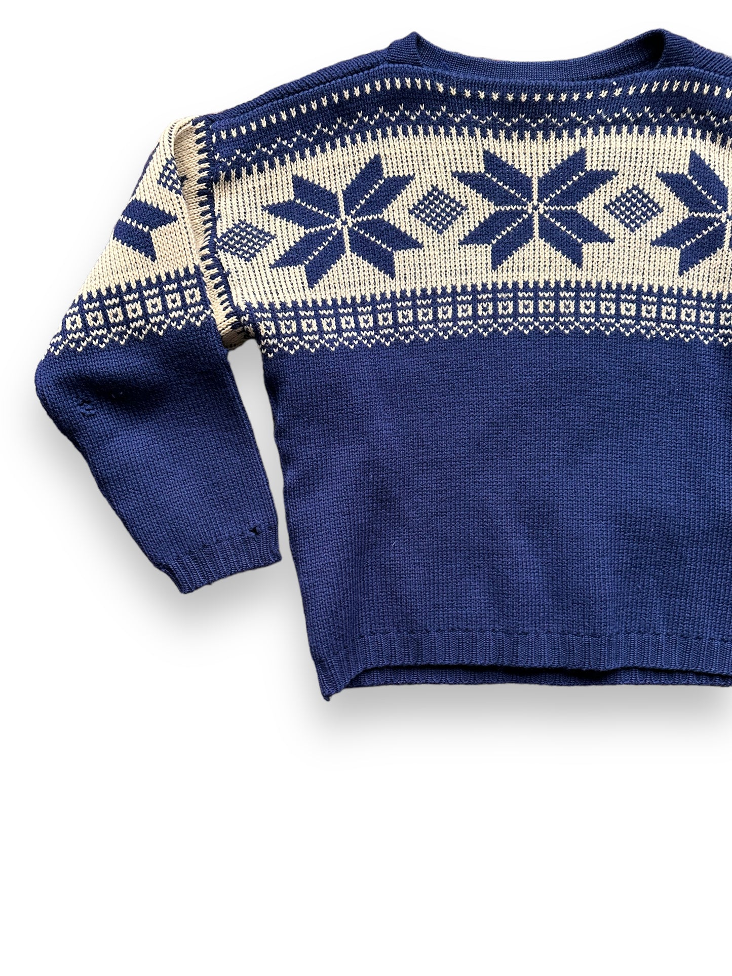 Front Right View of Vintage Sporthaus Schuster Ski Sweater | Barn Owl Vintage Seattle | Vintage Ski Sweater Seattle