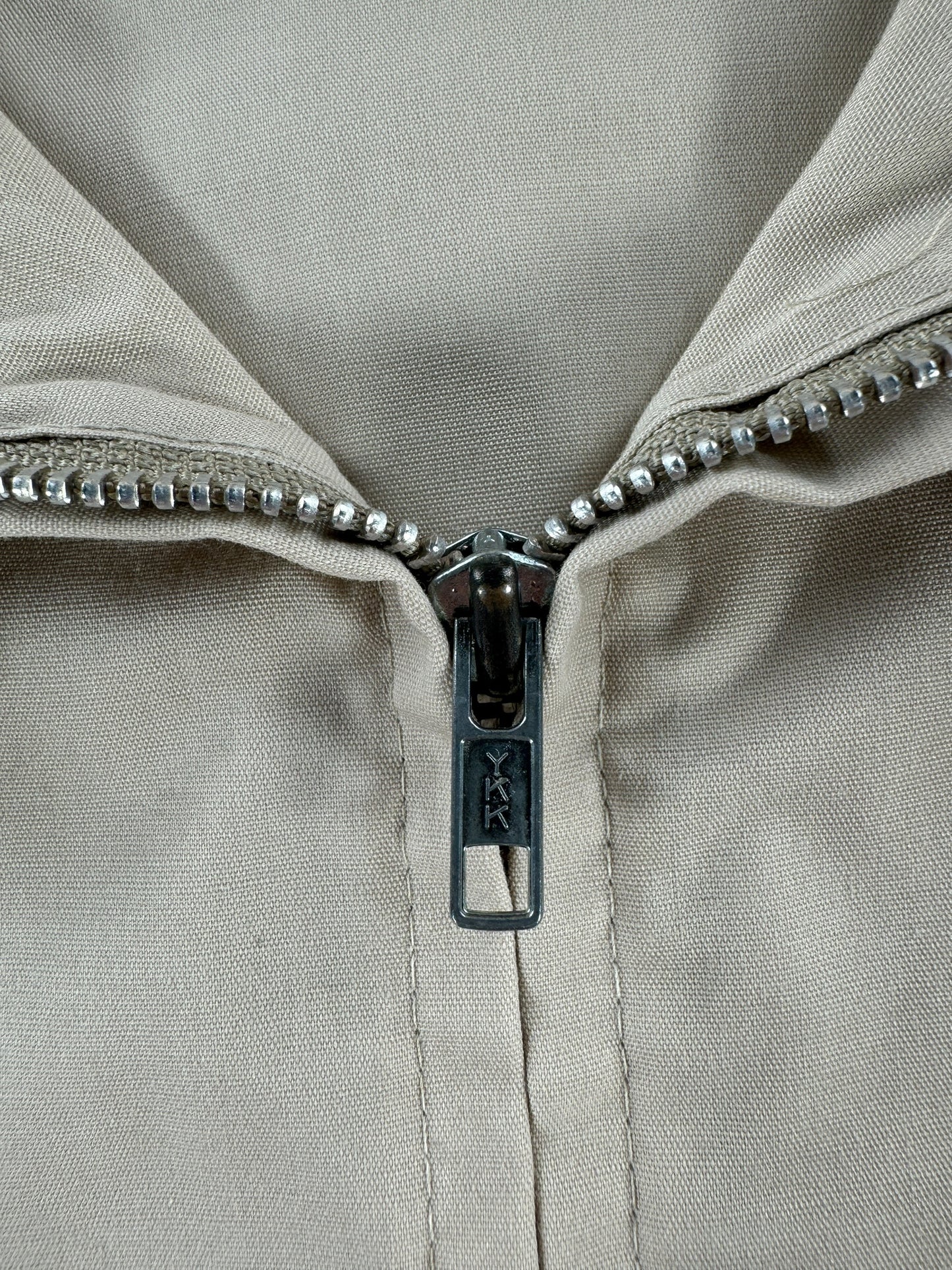 Zipper on Vintage Sir Jac Beige Windbreaker Jacket SZ L