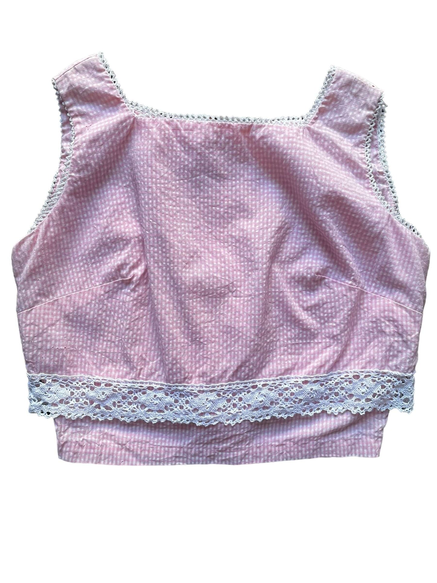 Front 1960s Gingham Cropped Top S