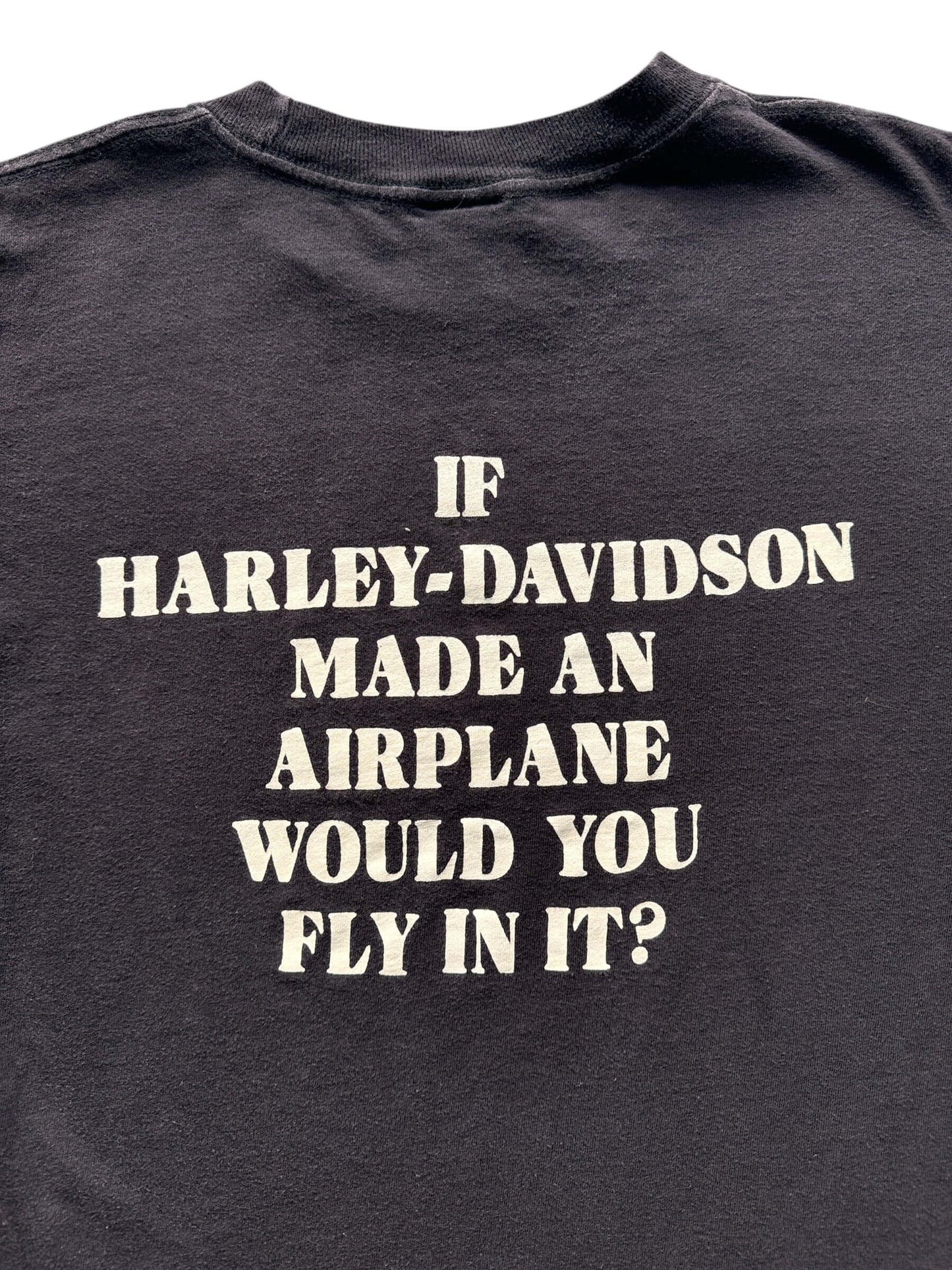 Back Graphic of Vintage Boeing Harley Airplane Tee SZ L