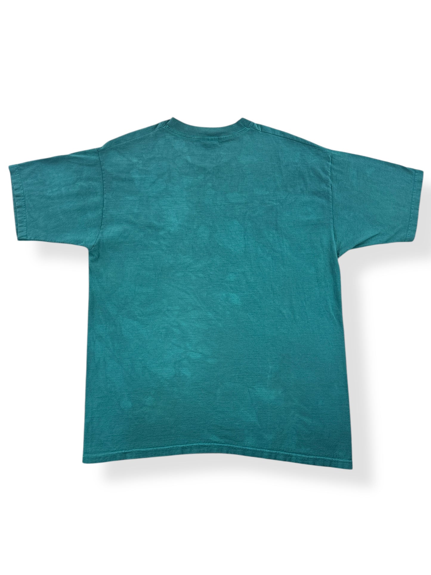 Back of Vintage Grass Green Dyed BVD Blank Pocket Tee SZ XL