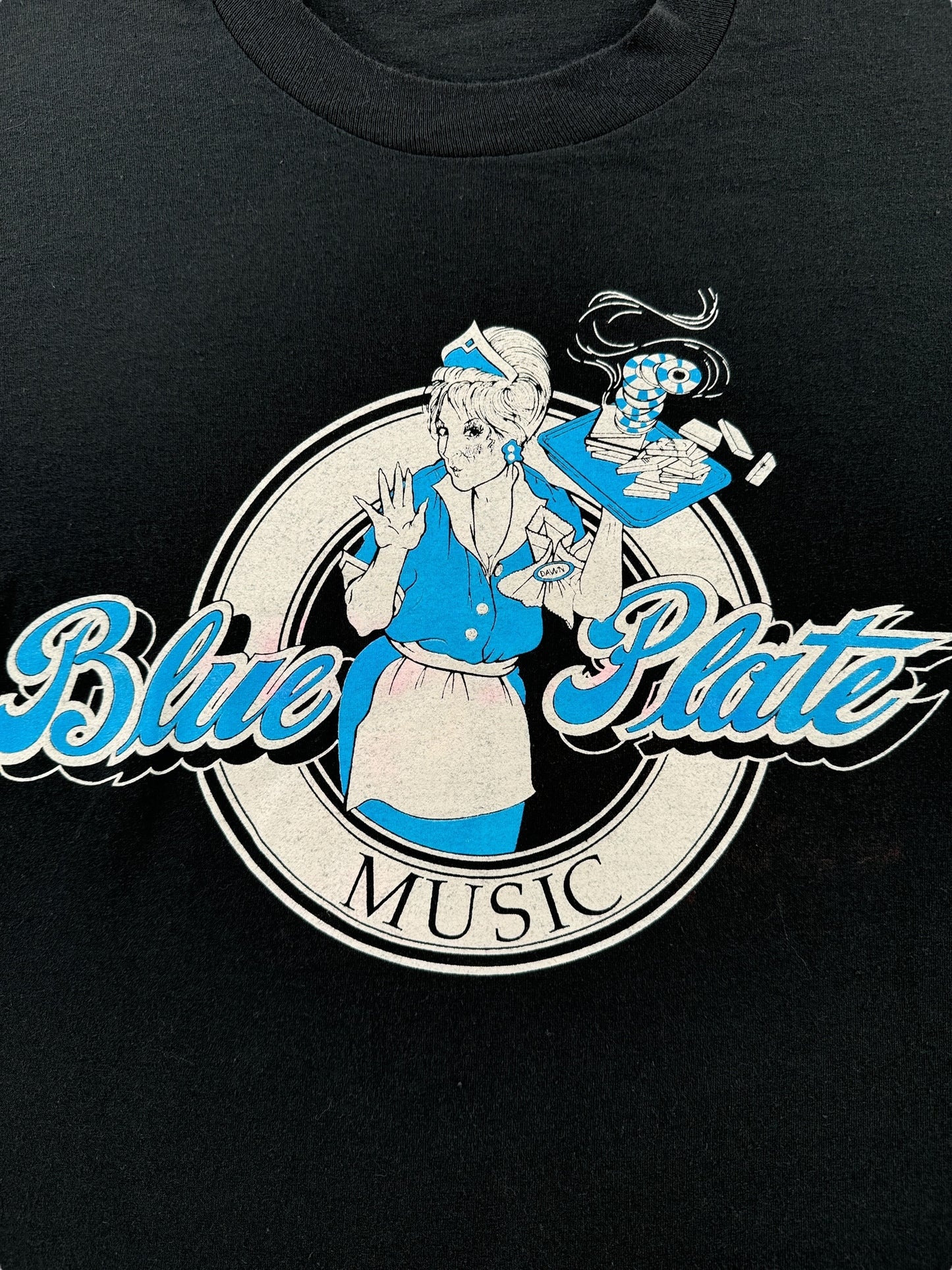 Graphic of Vintage Blue Plate Music Tee SZ L