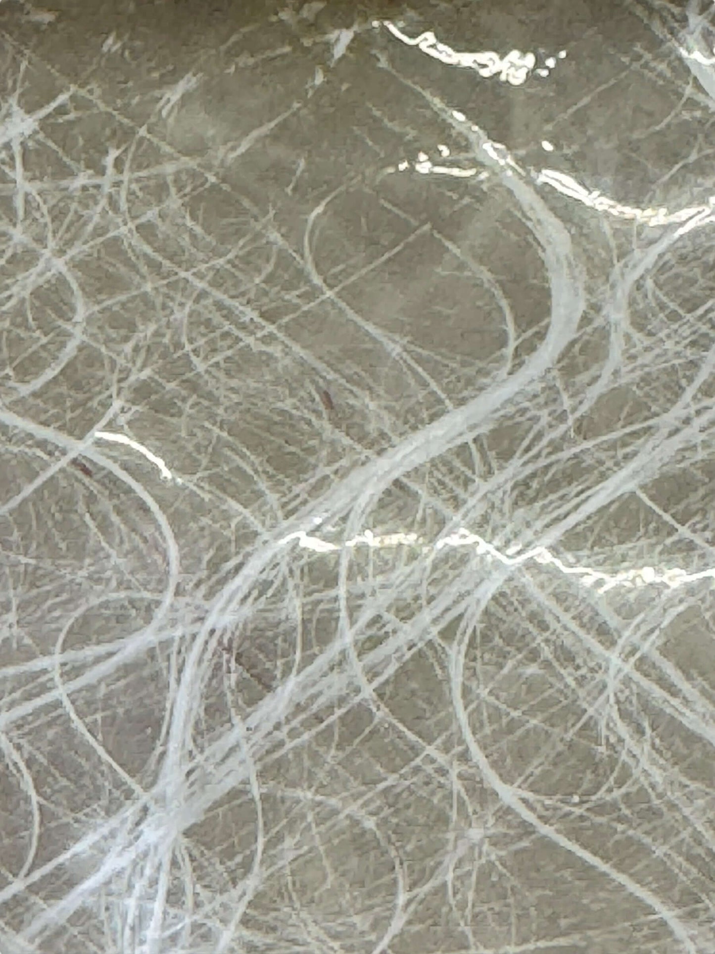 Detail of 1960s Vinyl Swirl Clutch w/ Lucite Shell Closure