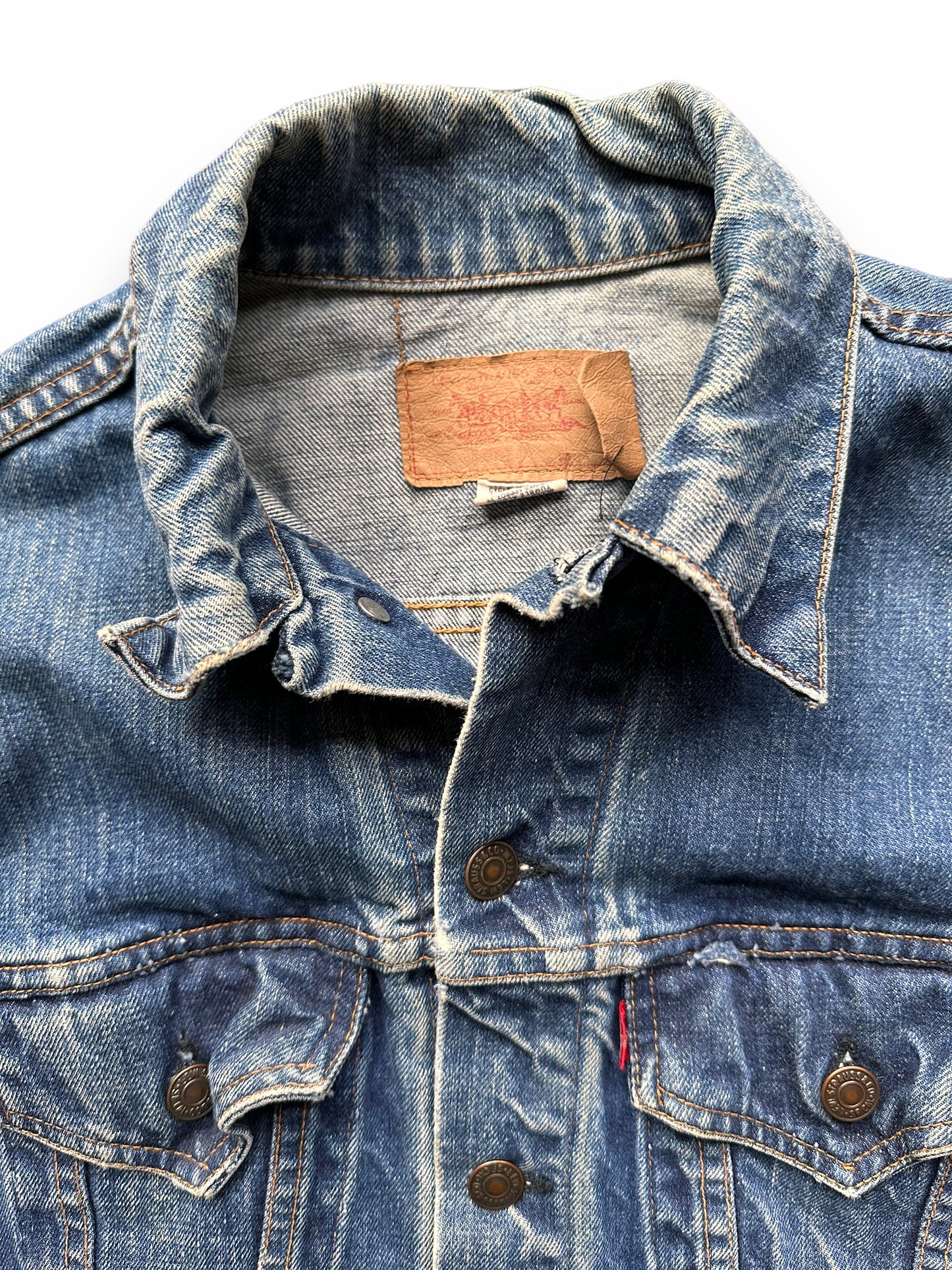 Tag View of Vintage Levis Type 3 Denim Trucker Jacket SZ L | Vintage Levis Jacket Seattle | Seattle Vintage Denim Clothing