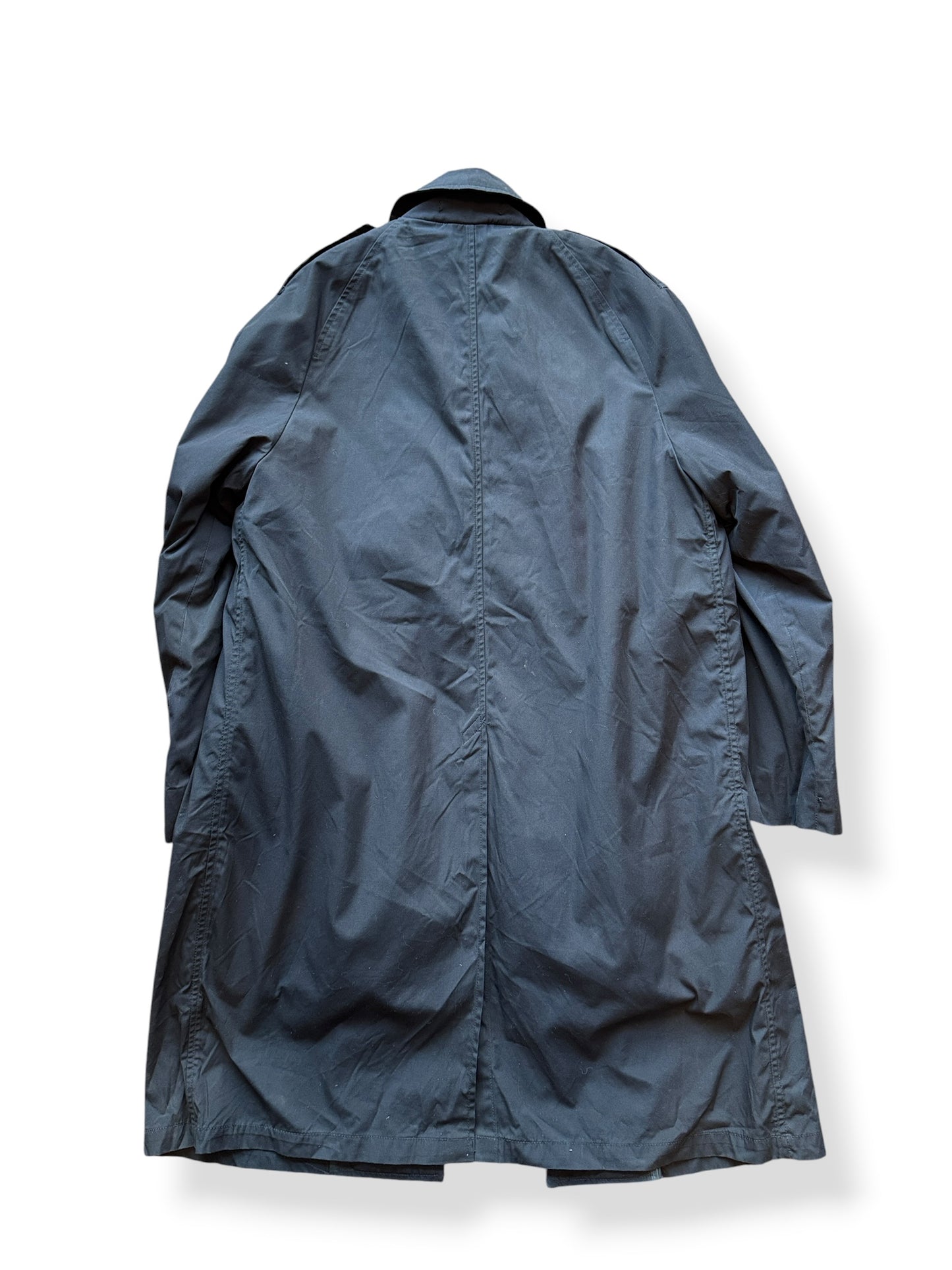 Back of Vintage 80s Era Military Trench Coat W/ Liner SZ 40R