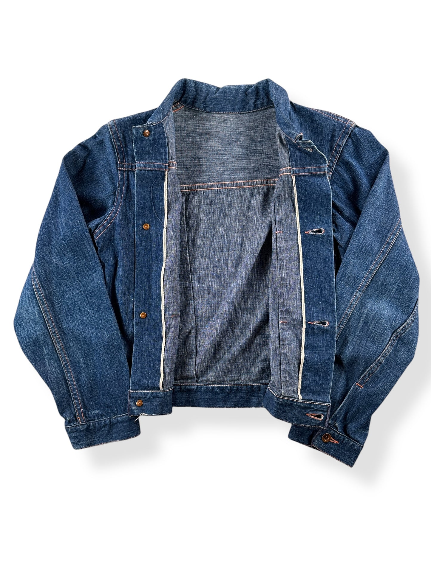 Inside of Vintage Tiny 40s/50s Era Selvedge Denim Jacket SZ XS