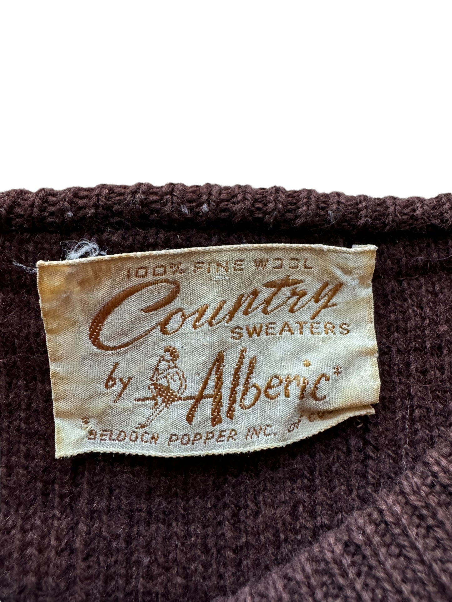 Label on Vintage Alberic Country Sweater SZ M