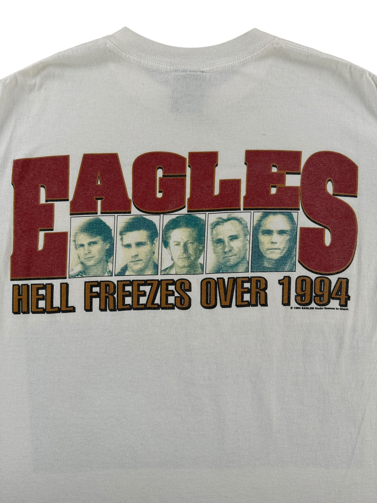 Back Graphic on Vintage Eagles Hell Freezes Over 1994 World Tour Tee SZ L