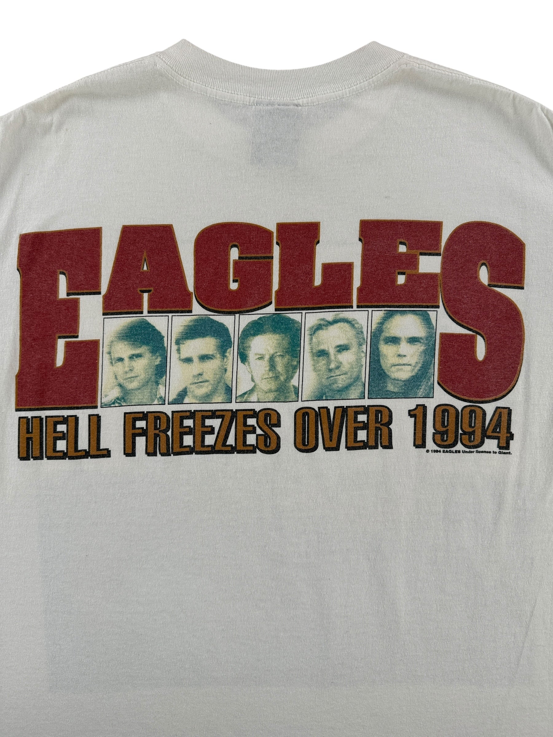 Back Graphic on Vintage Eagles Hell Freezes Over 1994 World Tour Tee SZ L