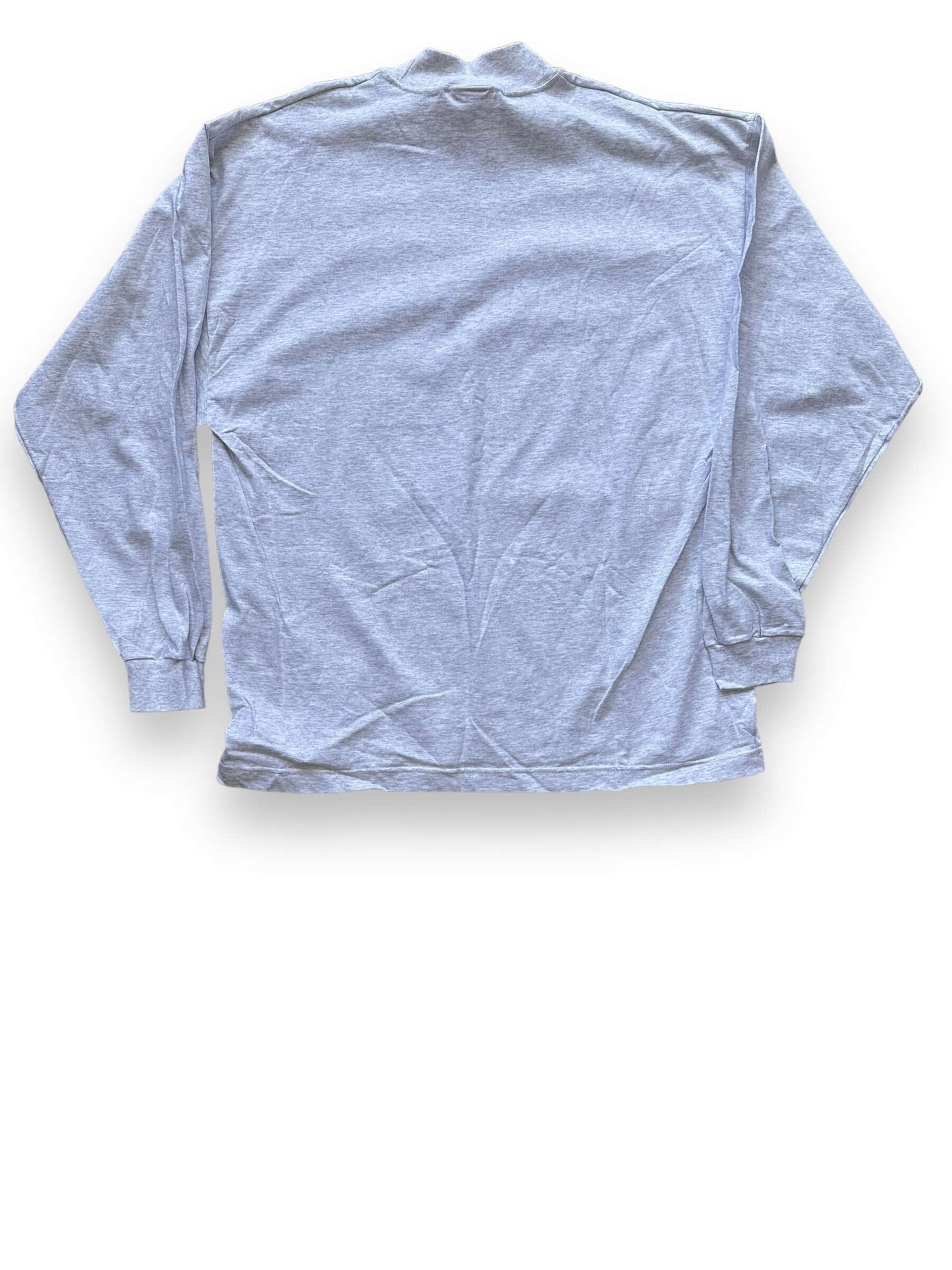 Rear View of Vintage NOS Heather Grey Apple Long Sleeve T-Shirt SZ XL