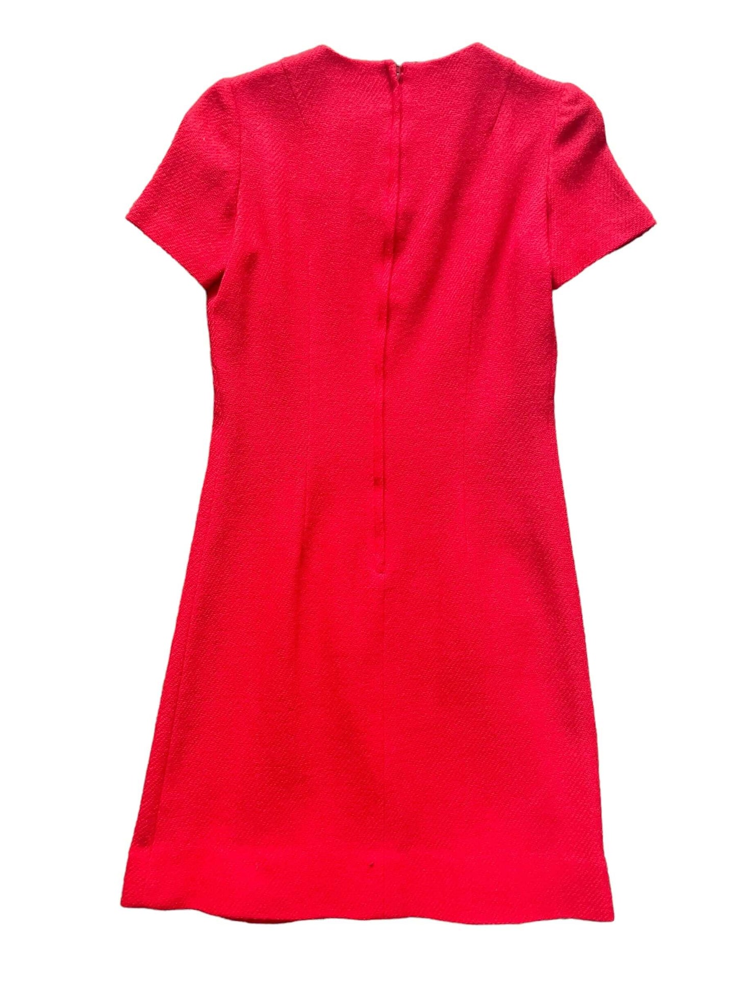 Full back view of Vintage 1960s Cobb's Corner Red Mod Dress SZ M | Barn Owl True Vintage | Seattle Vintage Dresses