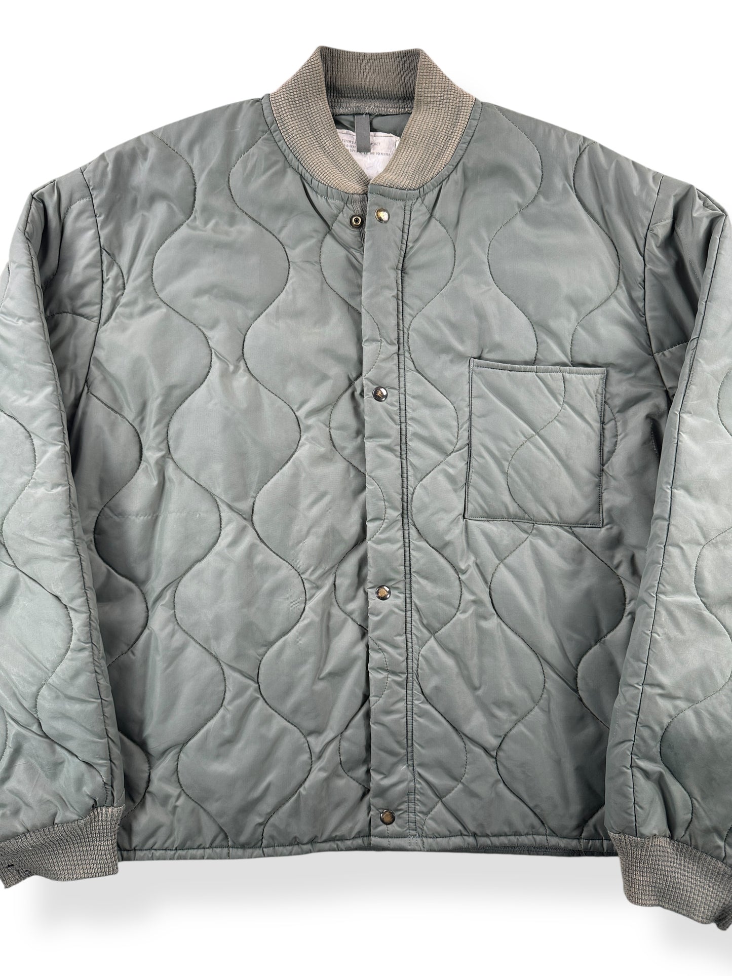 Front Close Up of Vintage CWU Liner Jacket SZ L