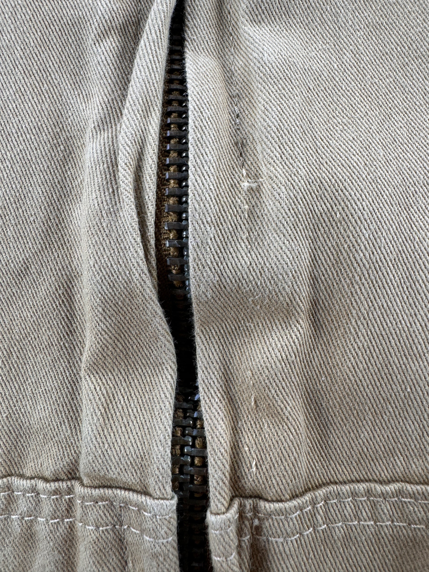 Zipper on Modern Filson Dry Wax Work Jacket Sample SZ M