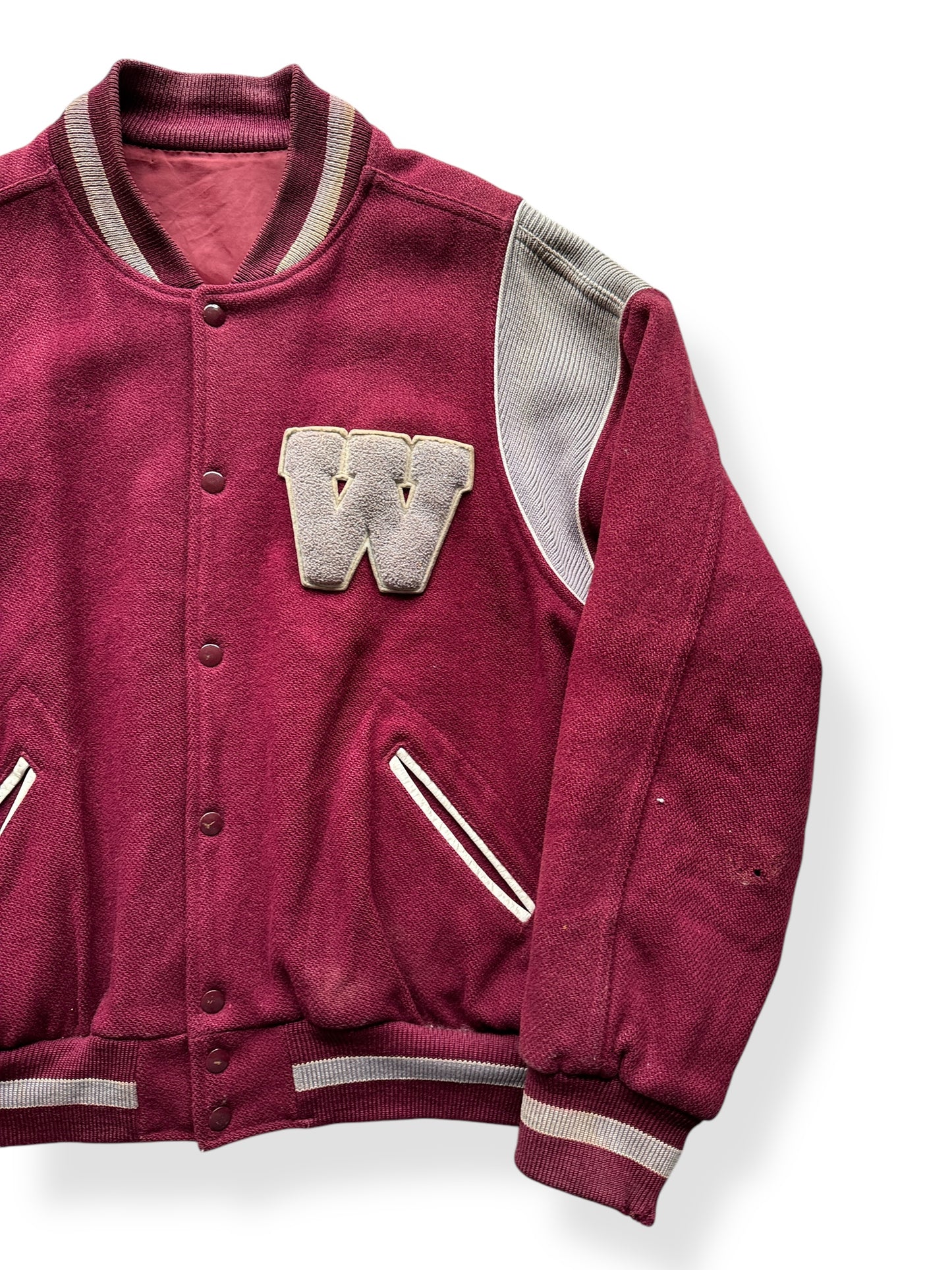 Front Left of Vintage W Varsity Jacket SZ XXL