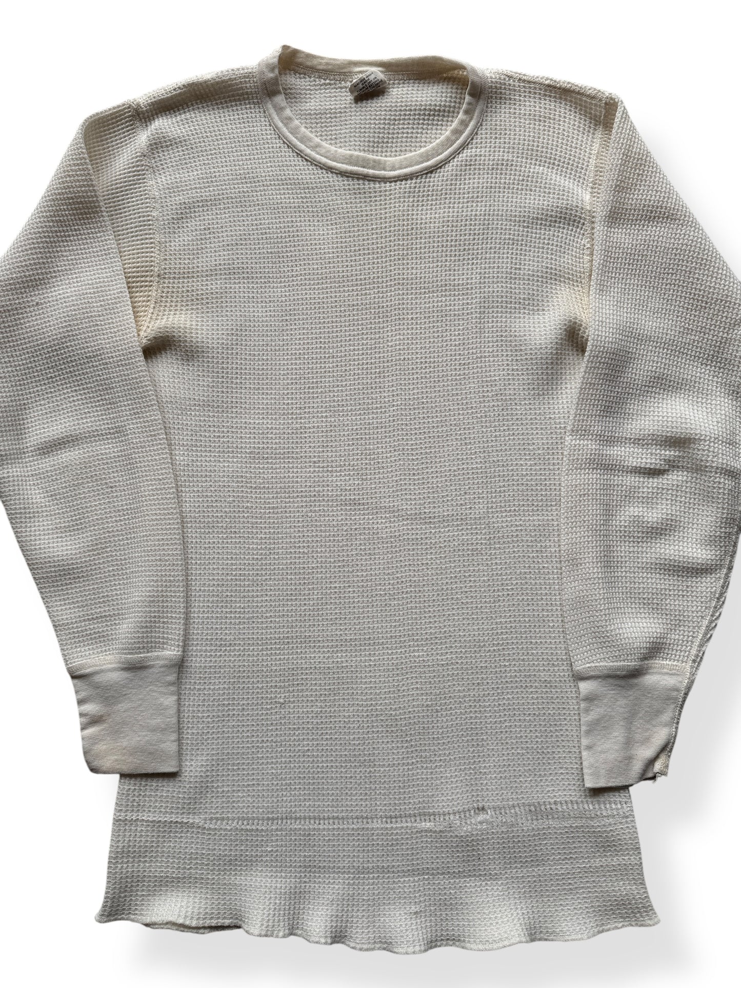 Front Close Up of Vintage Favorites Cotton/Poly Blend Waffle Shirt SZ L