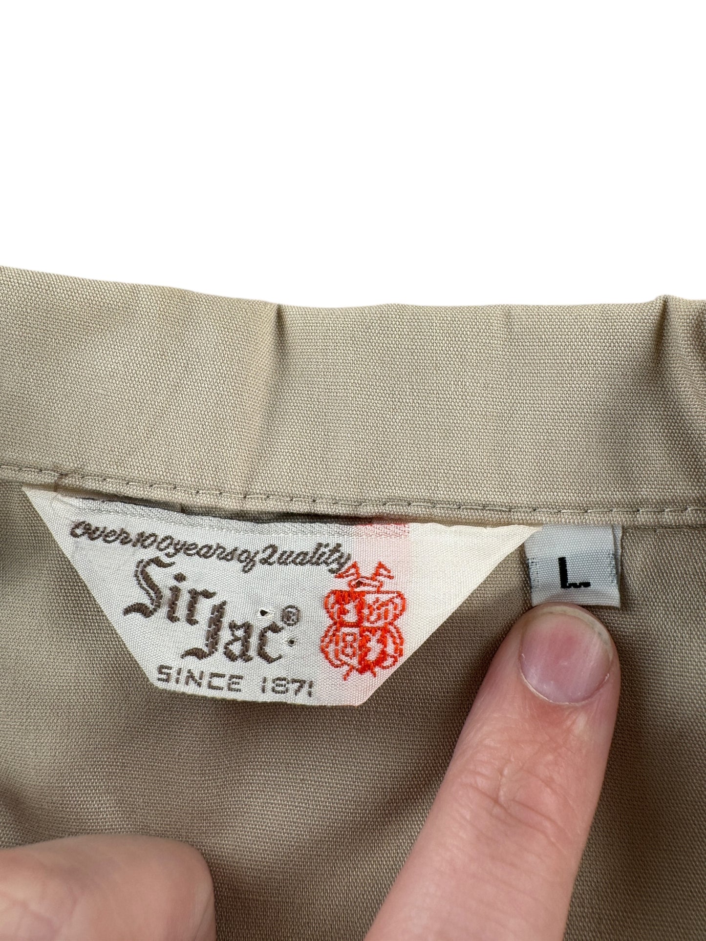 Tag on Vintage Sir Jac Beige Windbreaker Jacket SZ L