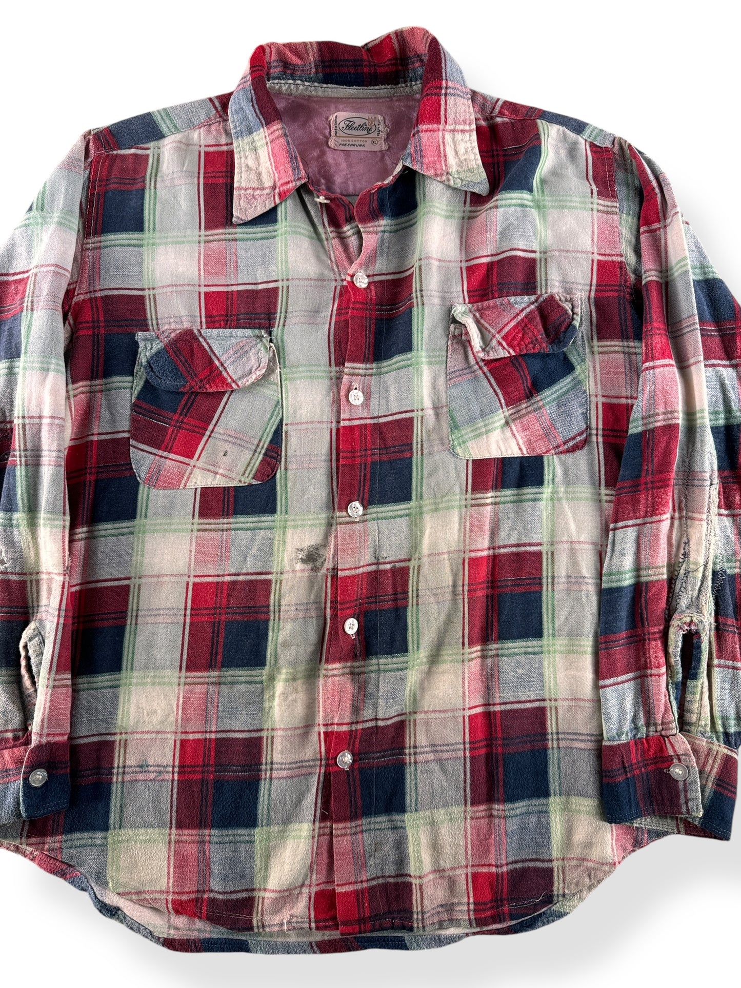 Front Close Up of Vintage Fleetline Thrasher Cotton Flannel SZ XL