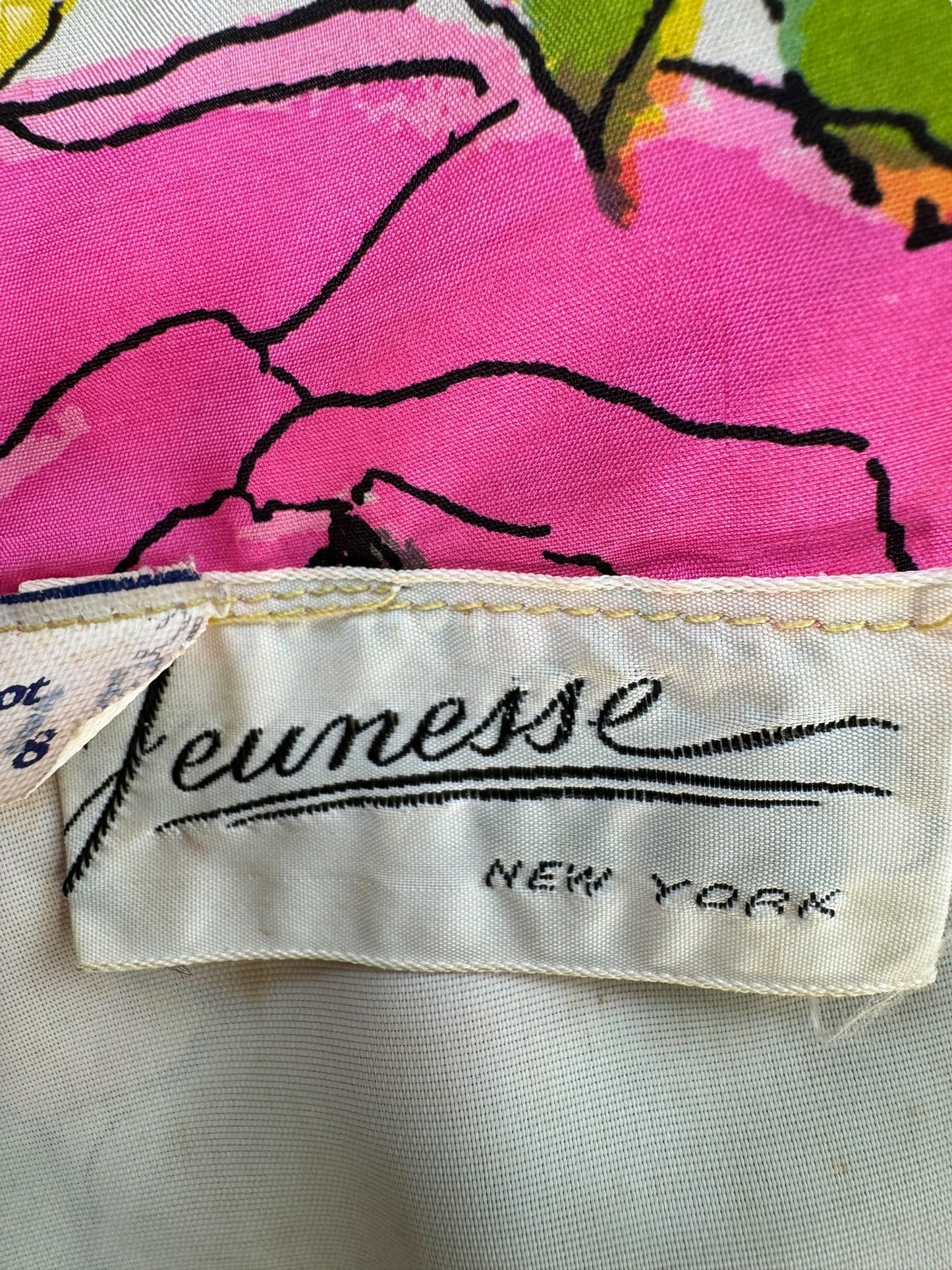 Tag view1960s Juenesse Floral Cocktail Dress S