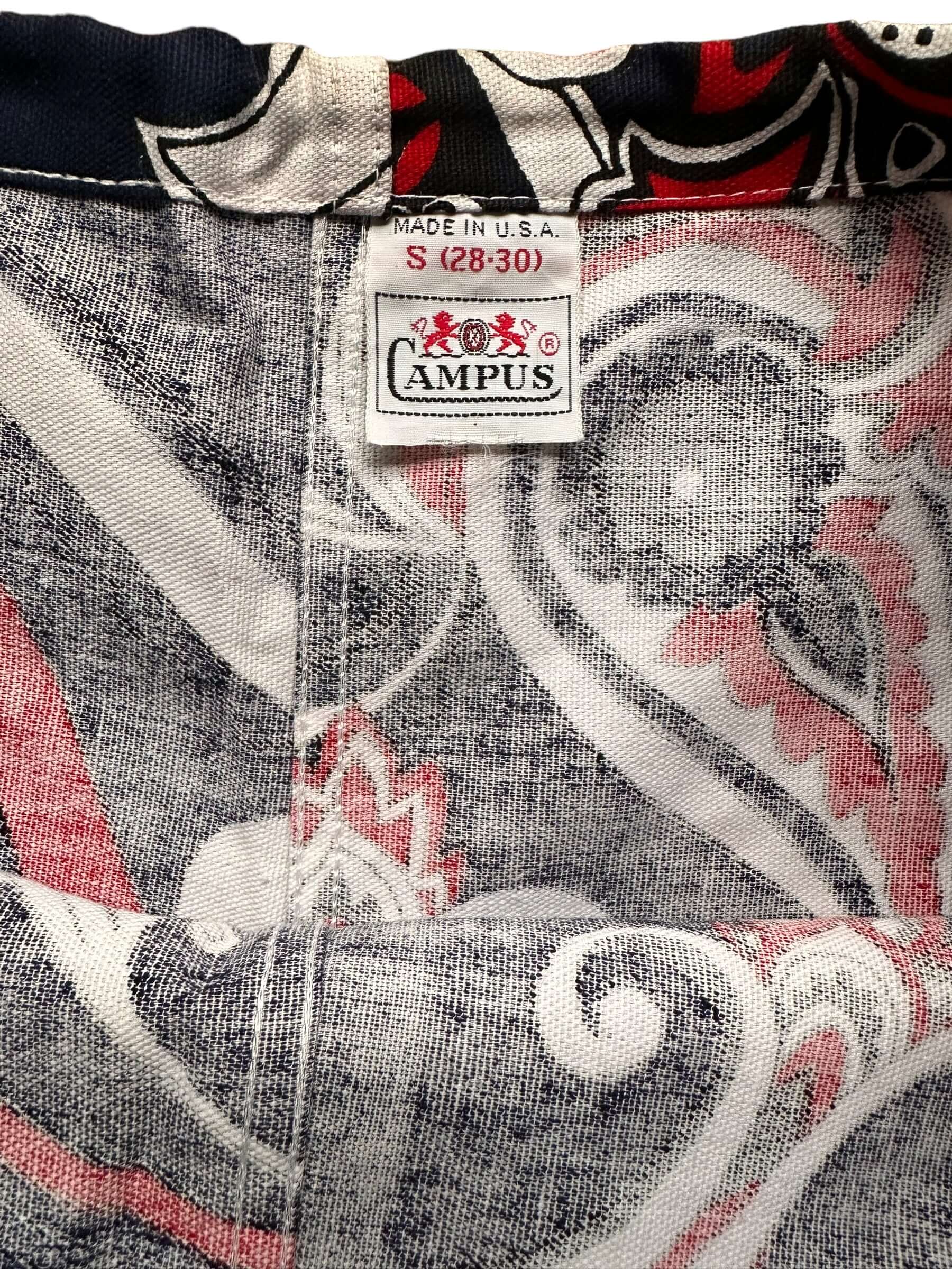 Interior Sizing Tag View on New Old Stock Jazzy's By Campus Bathing Suit SZ S | Barn Owl Vintage Seattle | Vintage Bathing Suit Seattle