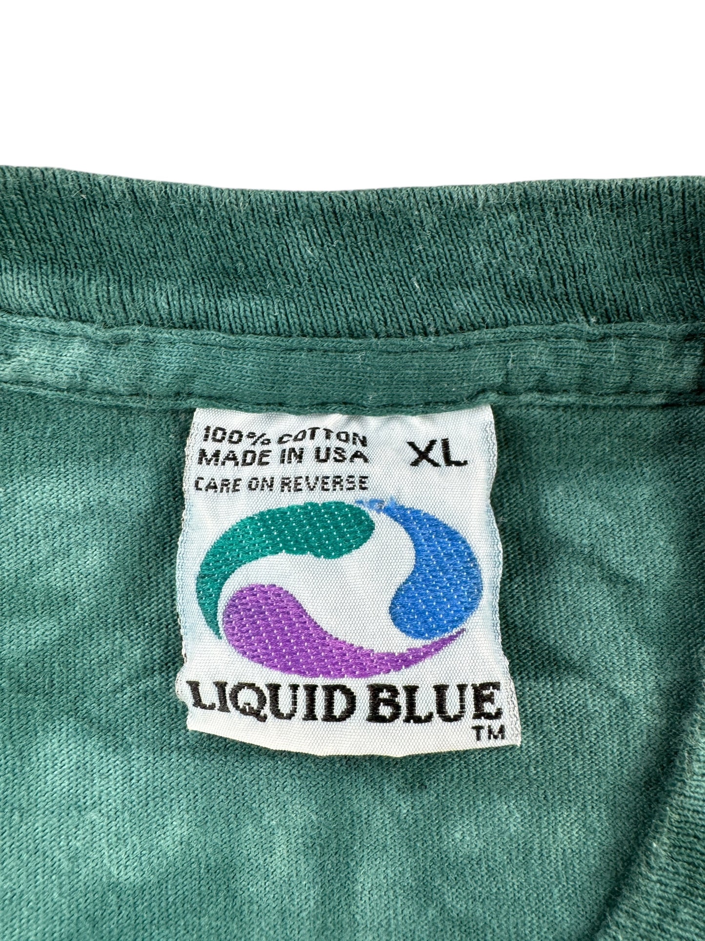 Tag on Vintage 1994 Liquid Blue Follow The Golden Road Grateful Dead Tour Tee SZ L