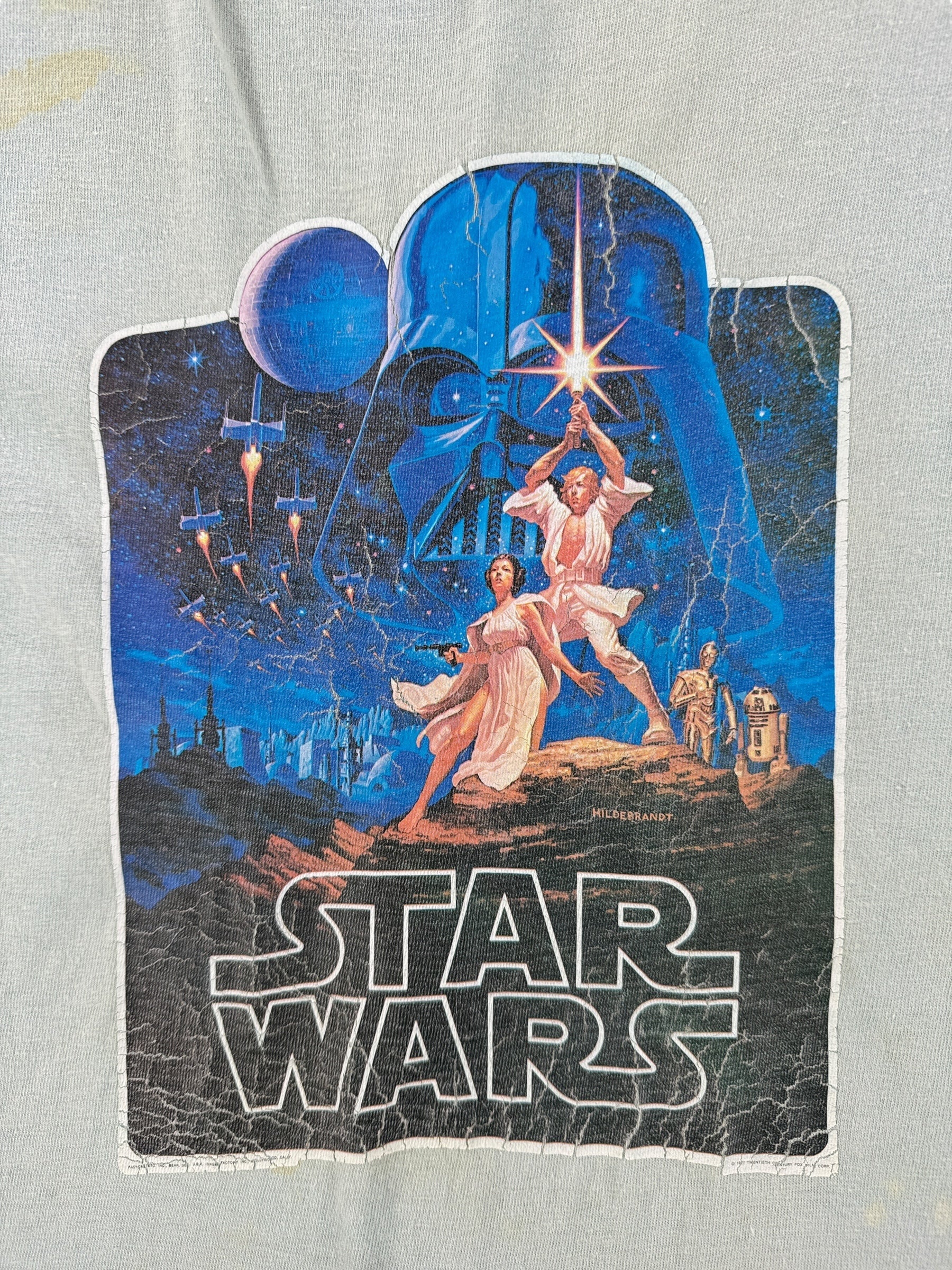 Front Graphic of Vintage Distressed Star Wars Tee