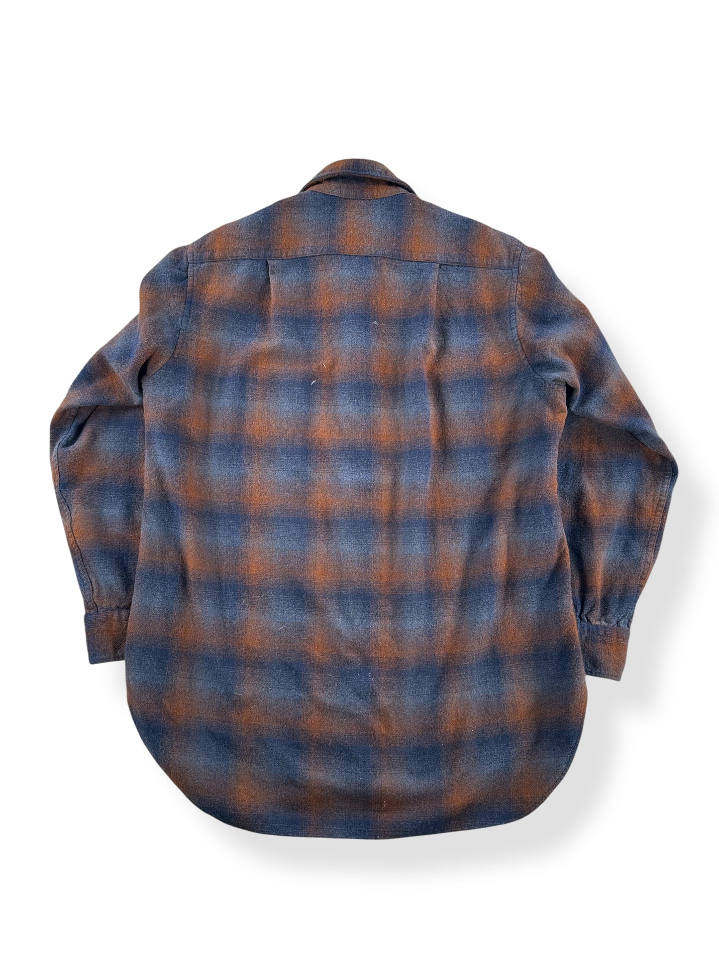Back of Vintage Orange and Navy Pendleton Flannel SZ M