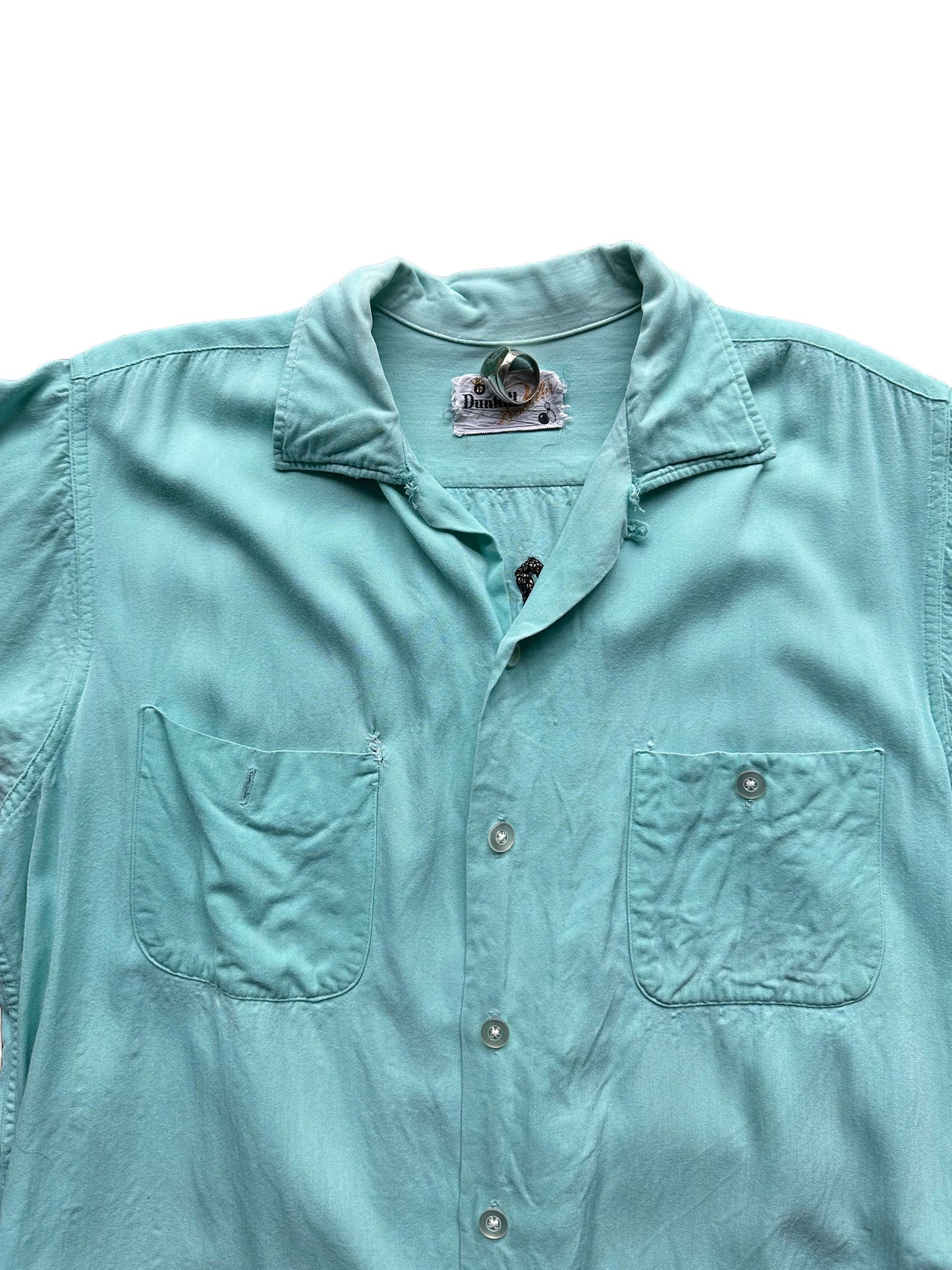 Upper Front View of Vintage Rayon Renton VFW Bowling Shirt SZ 44 | Vintage Bowling Shirt Seattle | Barn Owl Vintage Seattle
