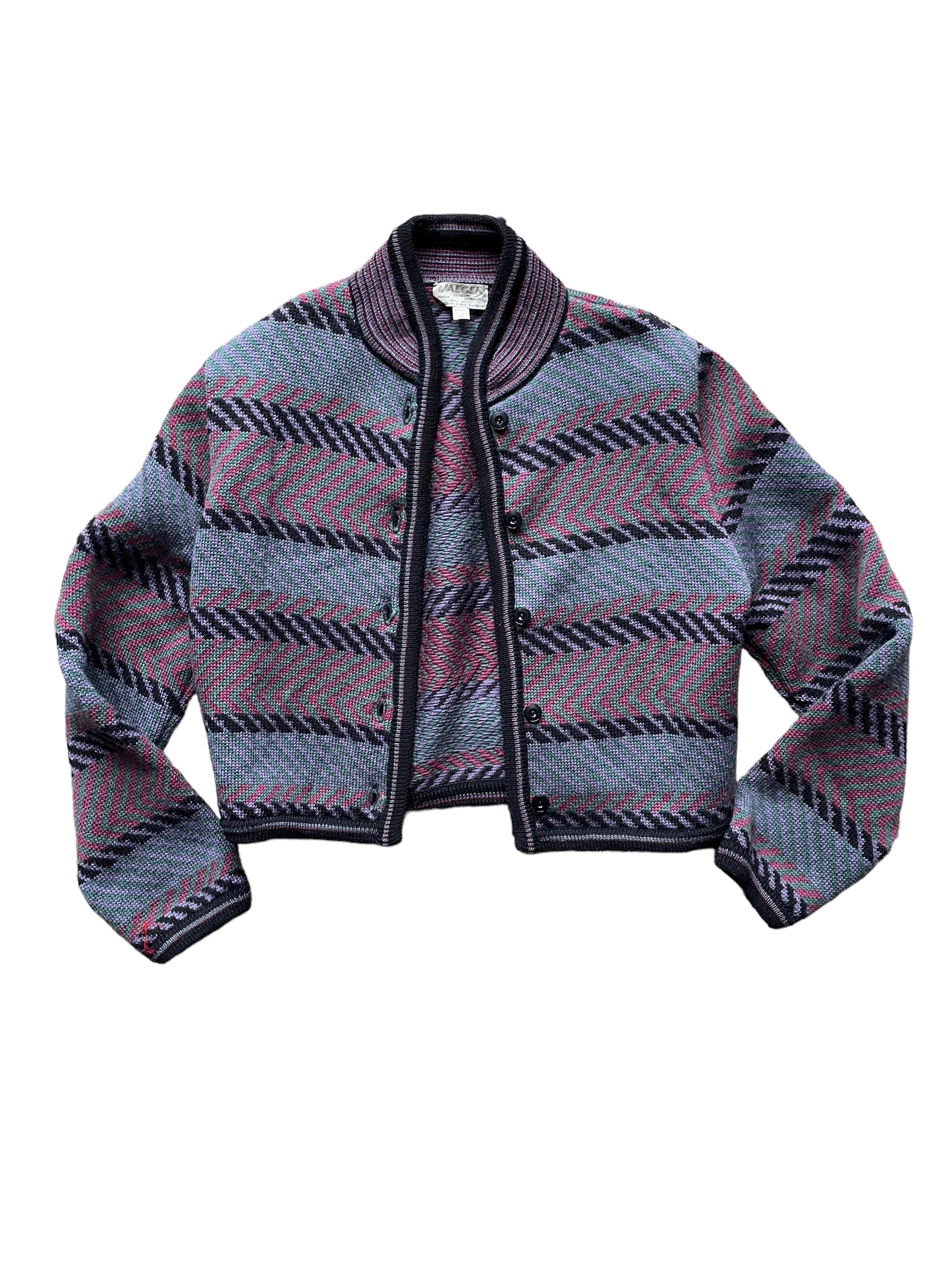 Full front view of Vintage 1980s Jaeger Knit Cardigan XS | Seattle True Vintage | Barn Owl Ladies Vintage