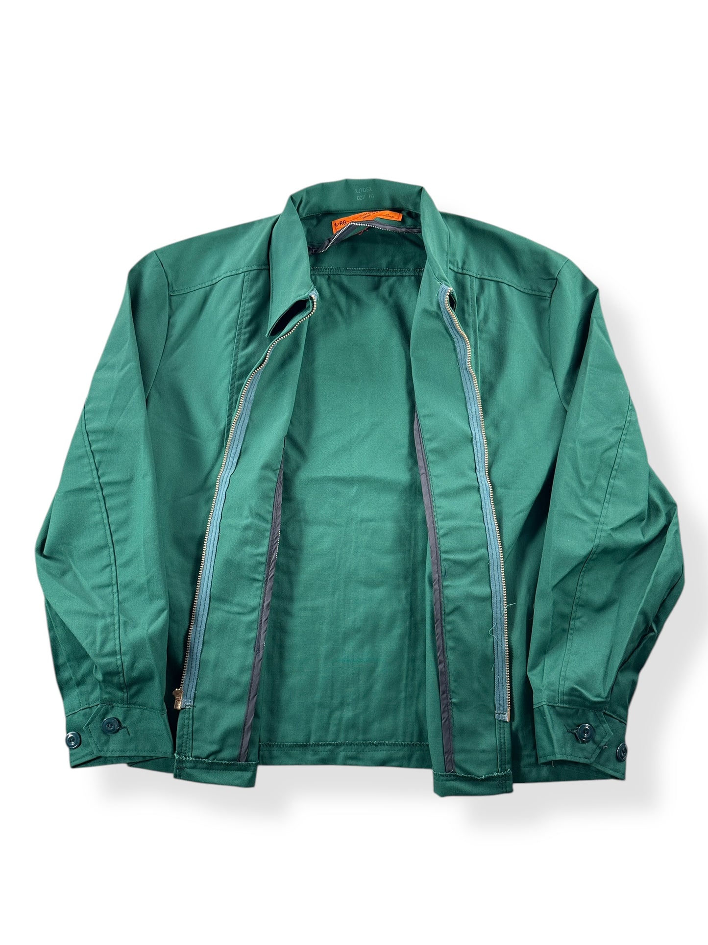Inside of Vintage Green Red Kap NOS Gas Station Jacket SZ L