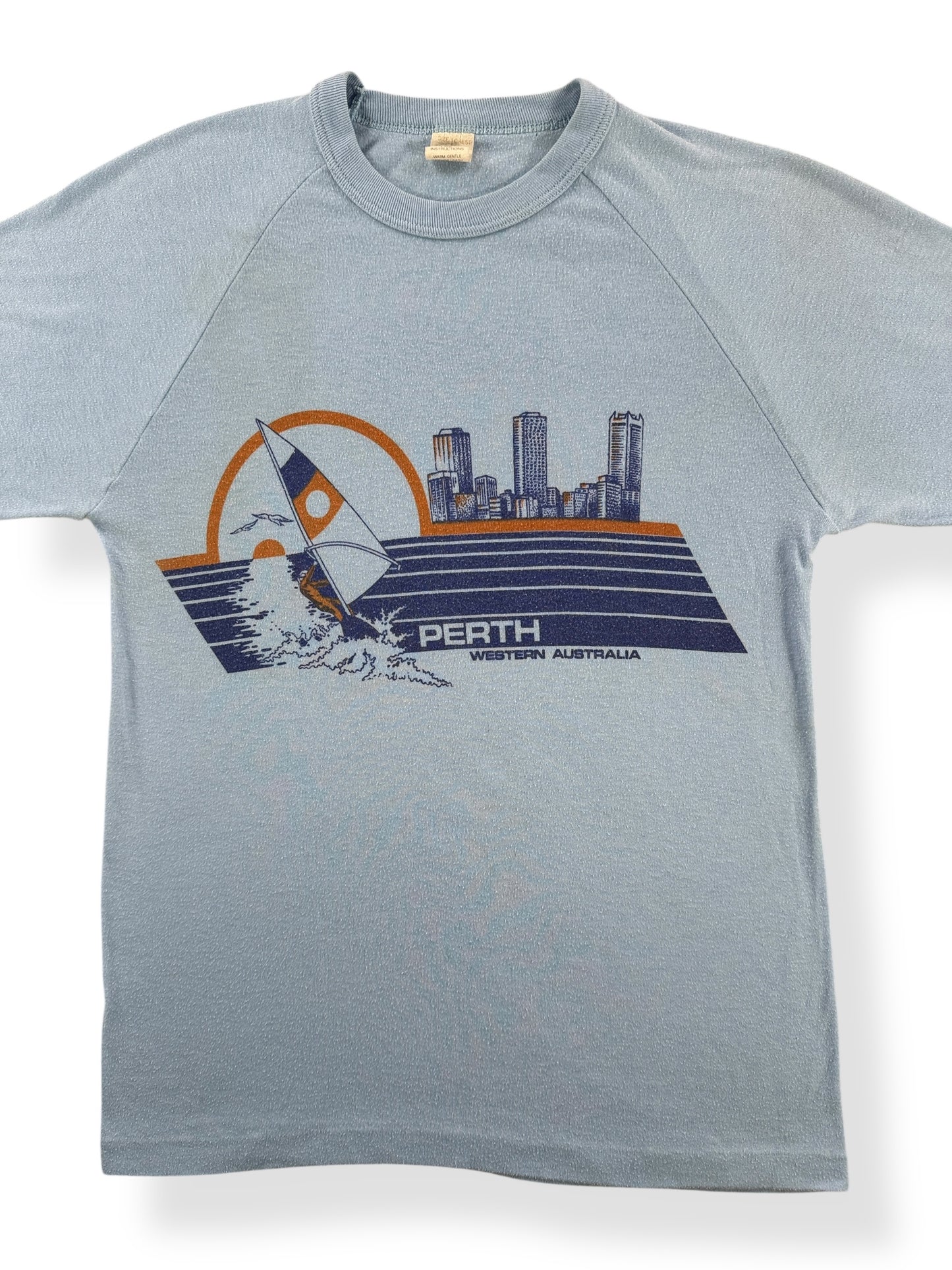 Front Close Up of Vintage Perth Ladies Tee SZ XS