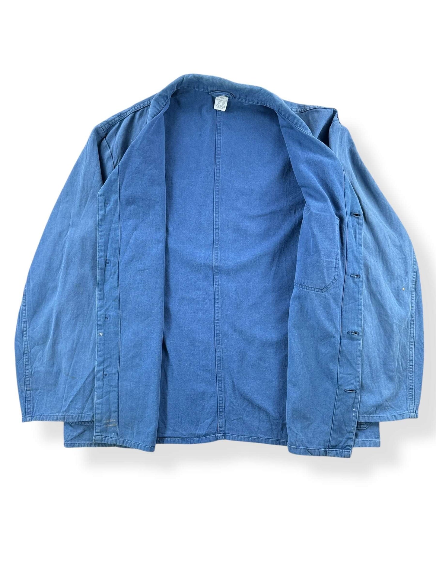 Inside of Vintage Faded HBT French Chore Coat SZ XL