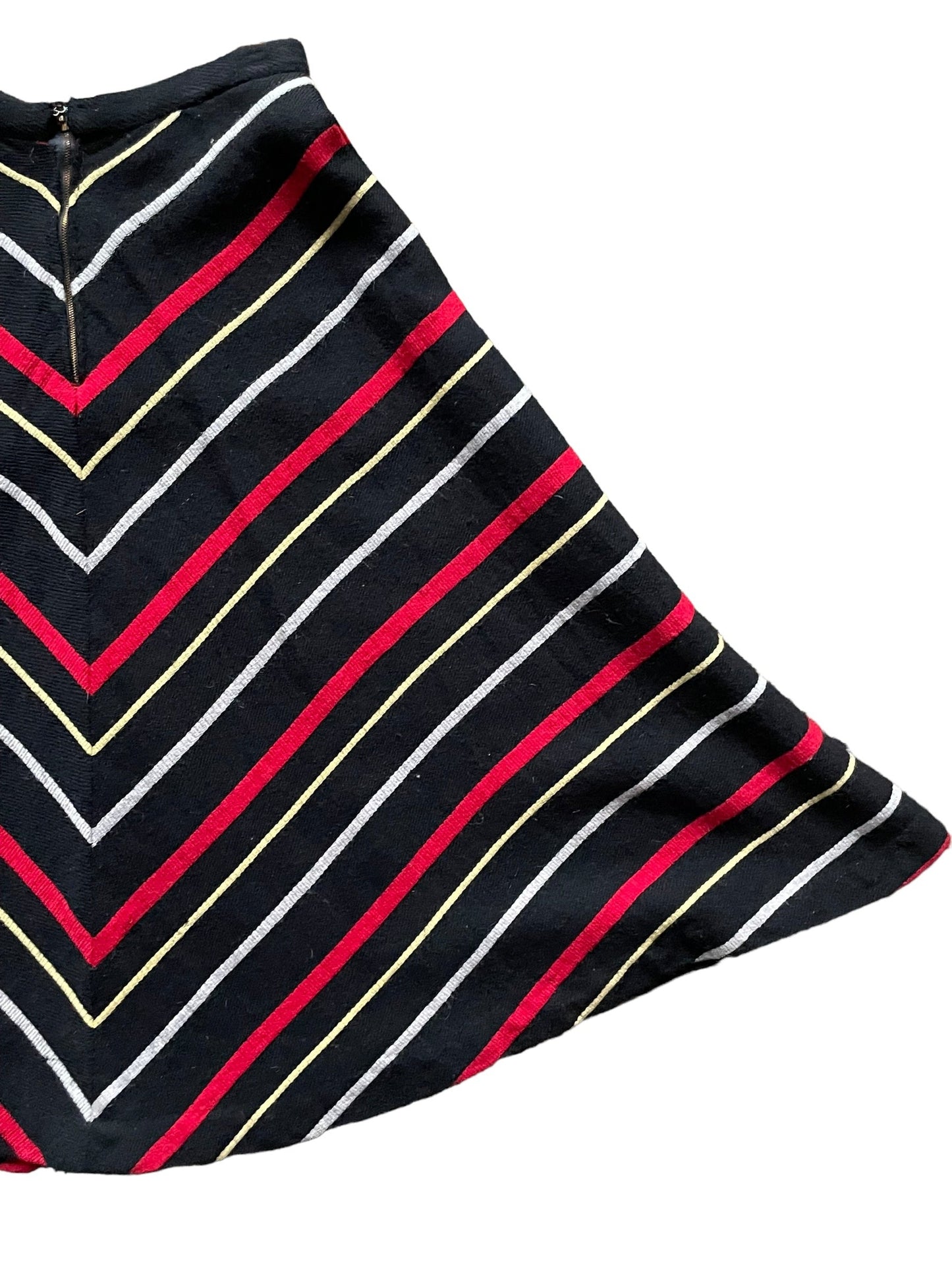 Back right side view of Vintage 1940s Handmade Knit Chevron Skirt | Barn Owl Vintage Seattle | Ladies True Vintage Skirts
