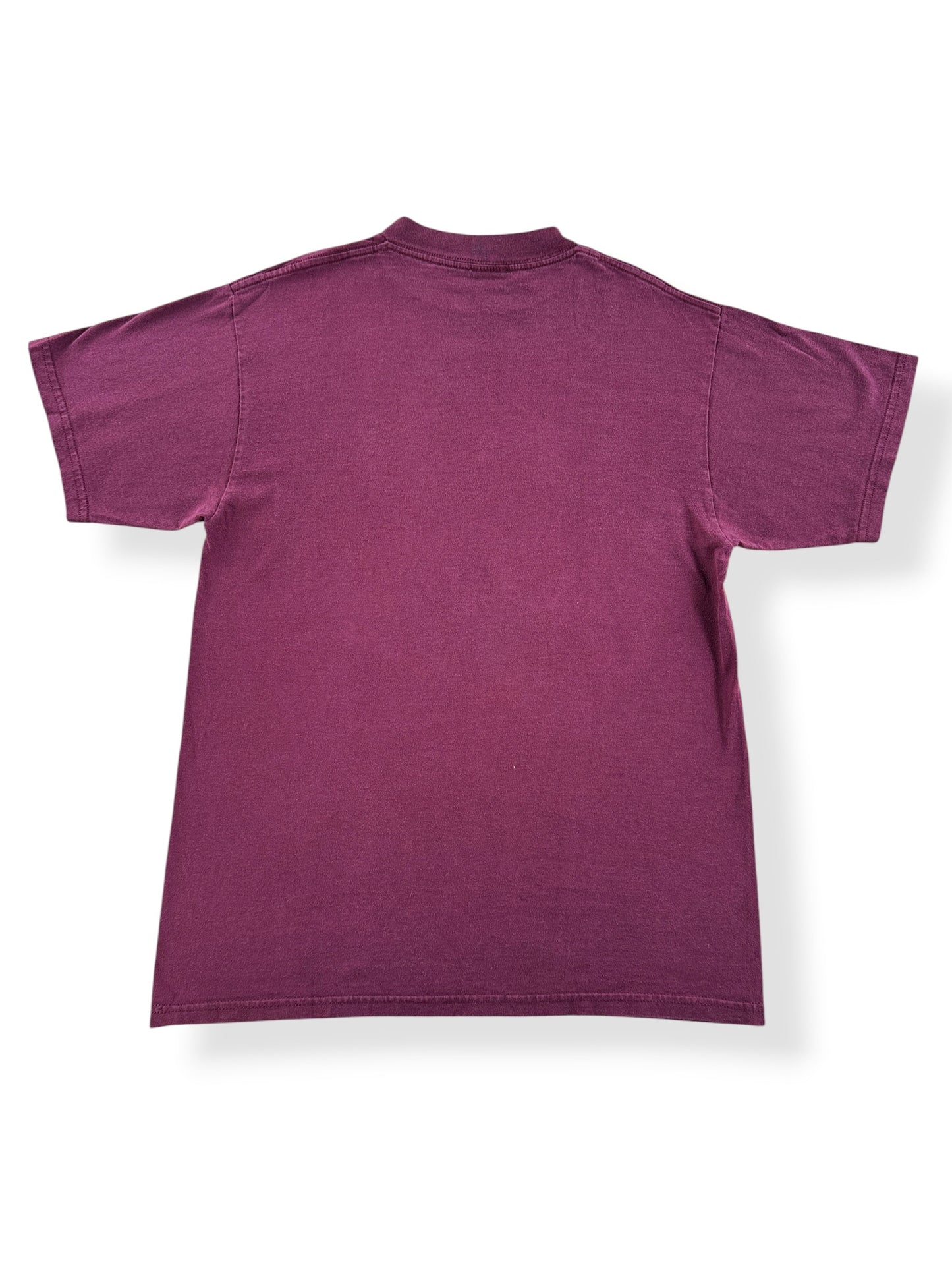 Back of Vintage Hook Ups Burgundy Smoking Girl Tee SZ L