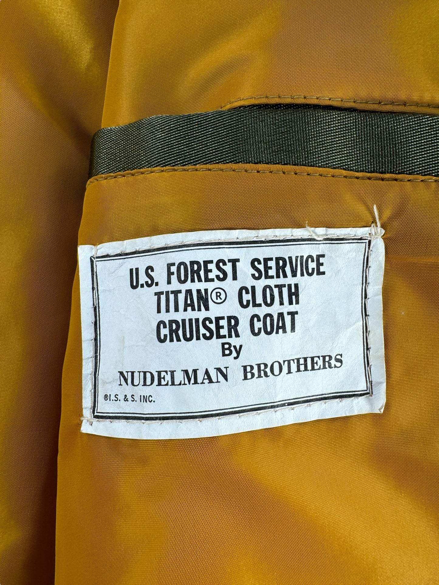 Label on Vintage USFS Golden Fleece Cruiser Jacket SZ 42 Tall