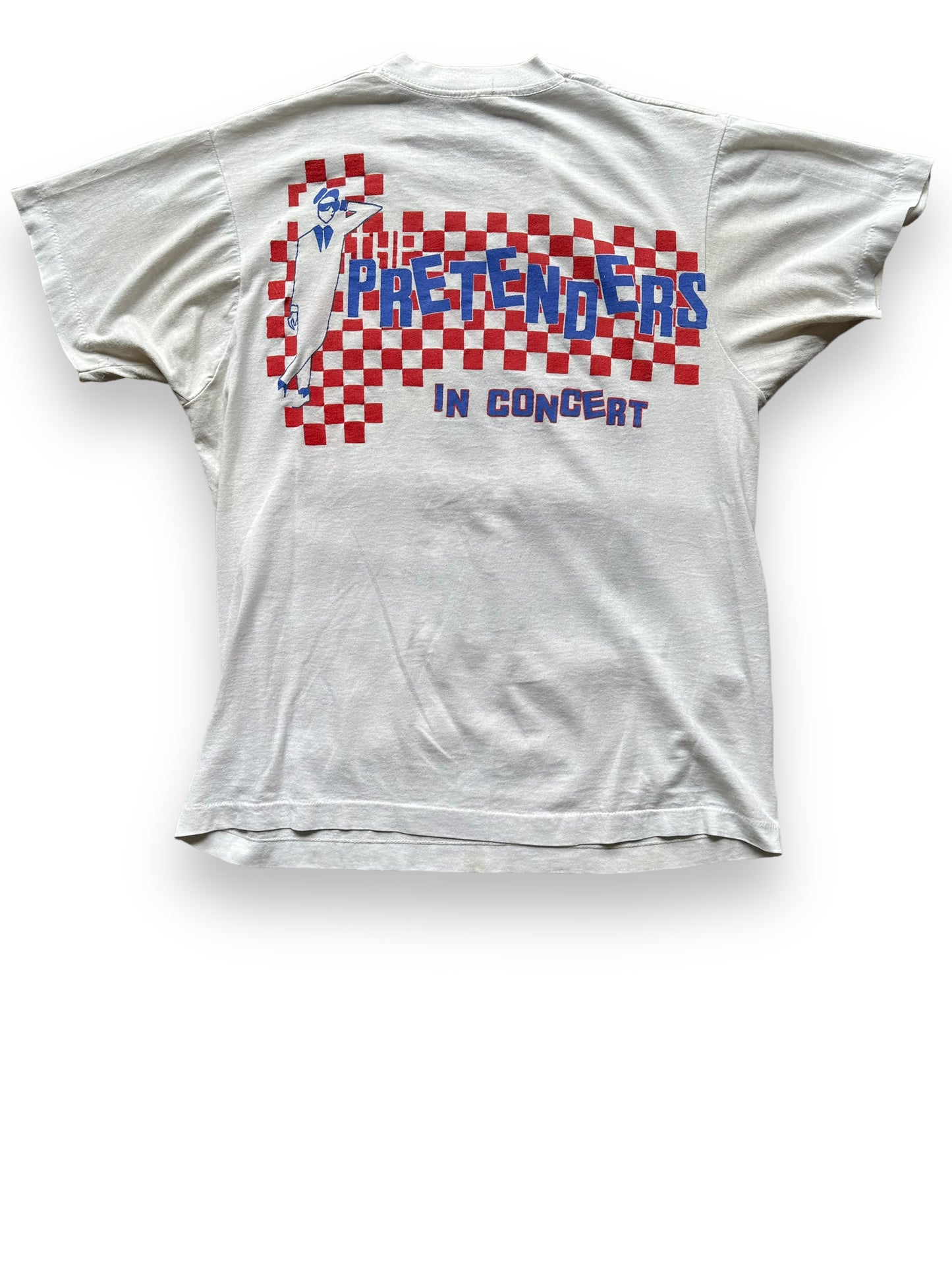 Rear View of Vintage Pretenders On Tour Bootleg Tee SZ L | Barn Owl Vintage Clothing | Vintage Chrissie Hynde Rock Tees Seattle