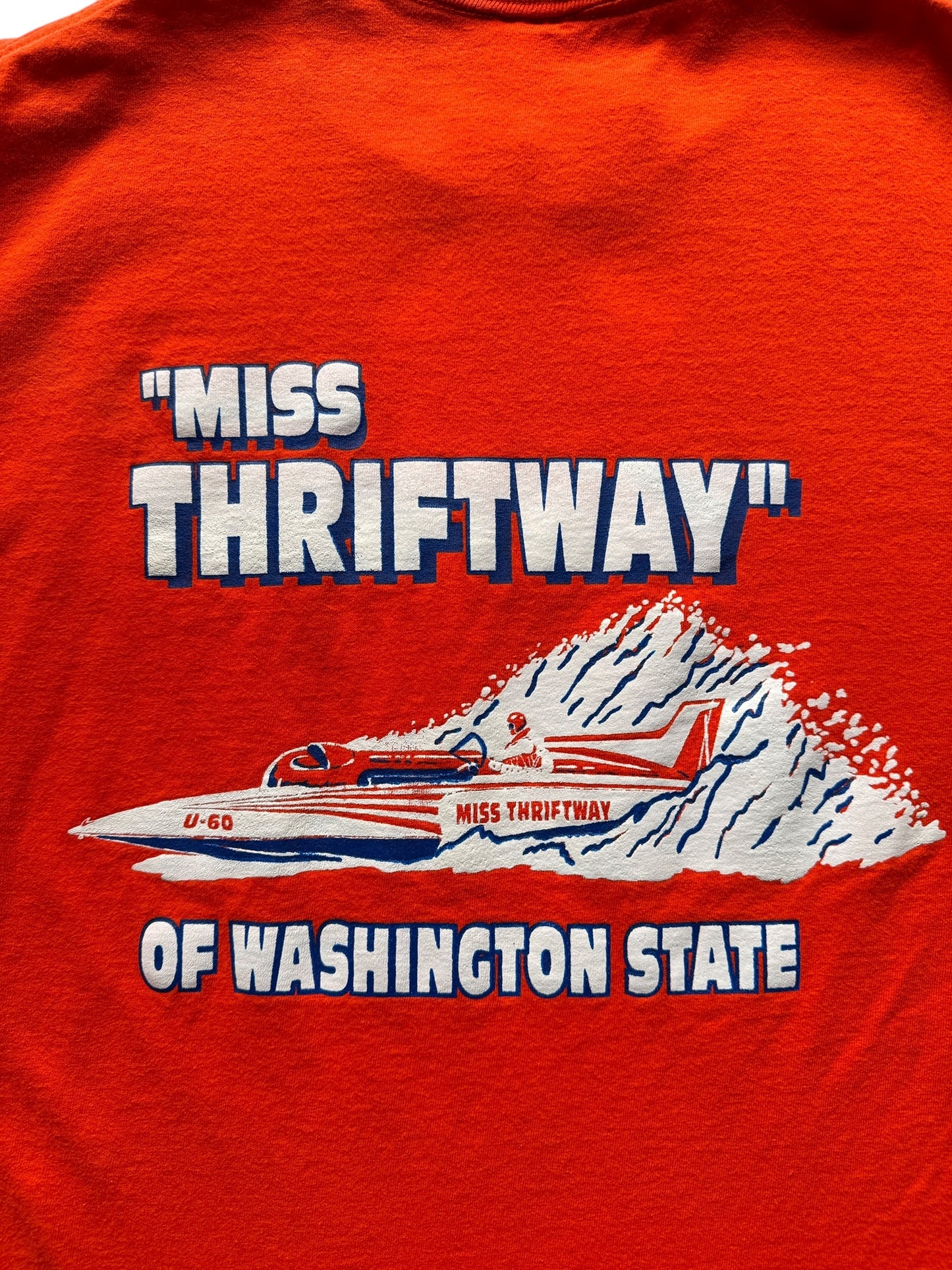 Back Graphic of Vintage Miss Thriftway Tee SZ L