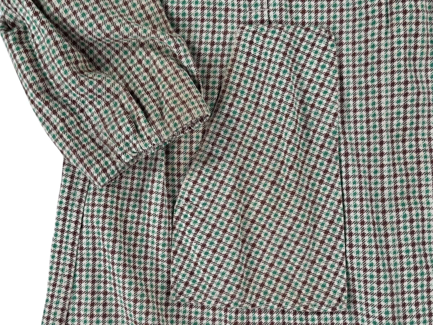 Right pocket of 1940s Houndstooth Cotton House Coat L