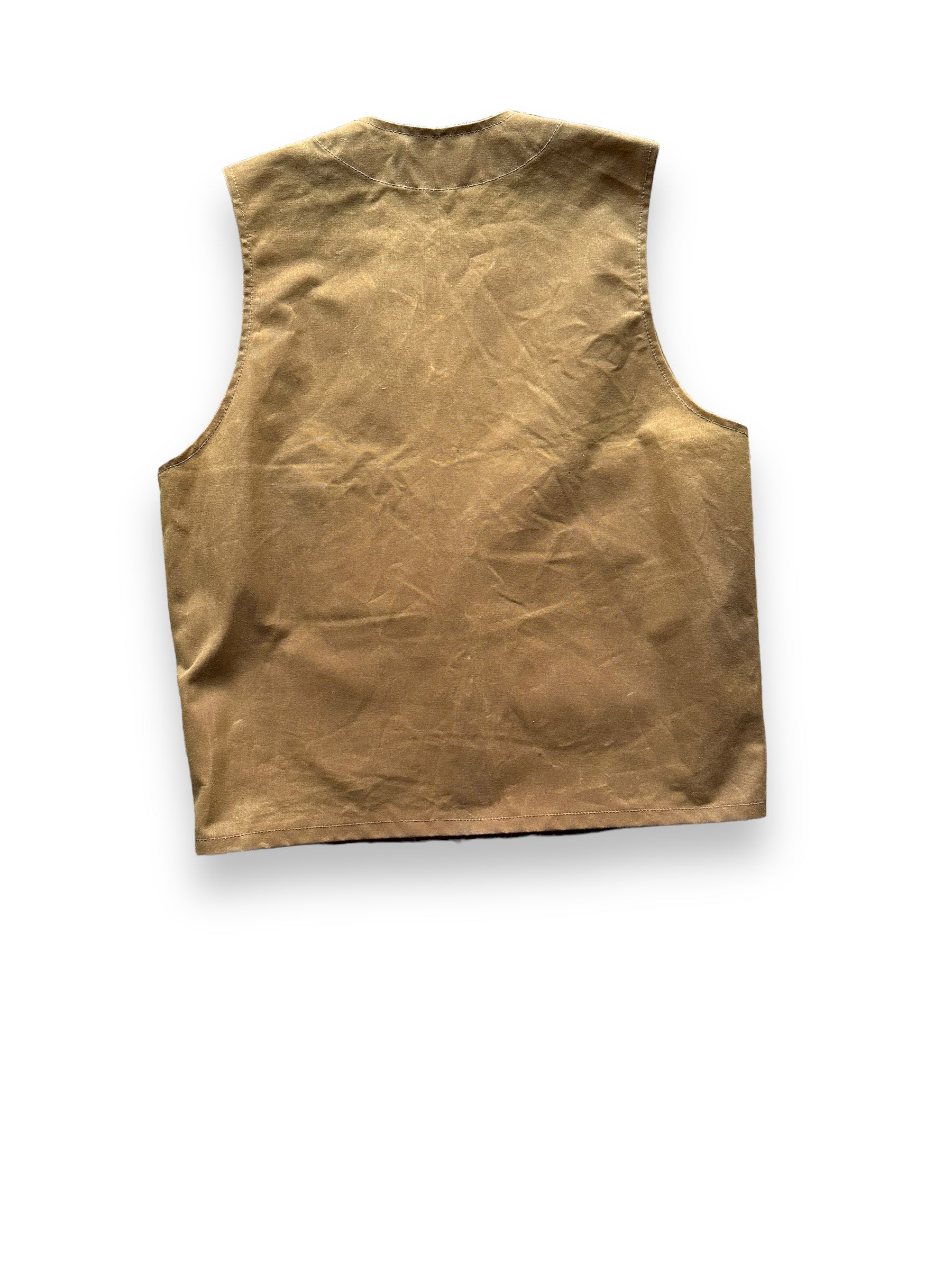 Rear View of Filson Tin Cloth Vest SZ L | Filson Bargain Outlet Seattle | Barn Owl Vintage